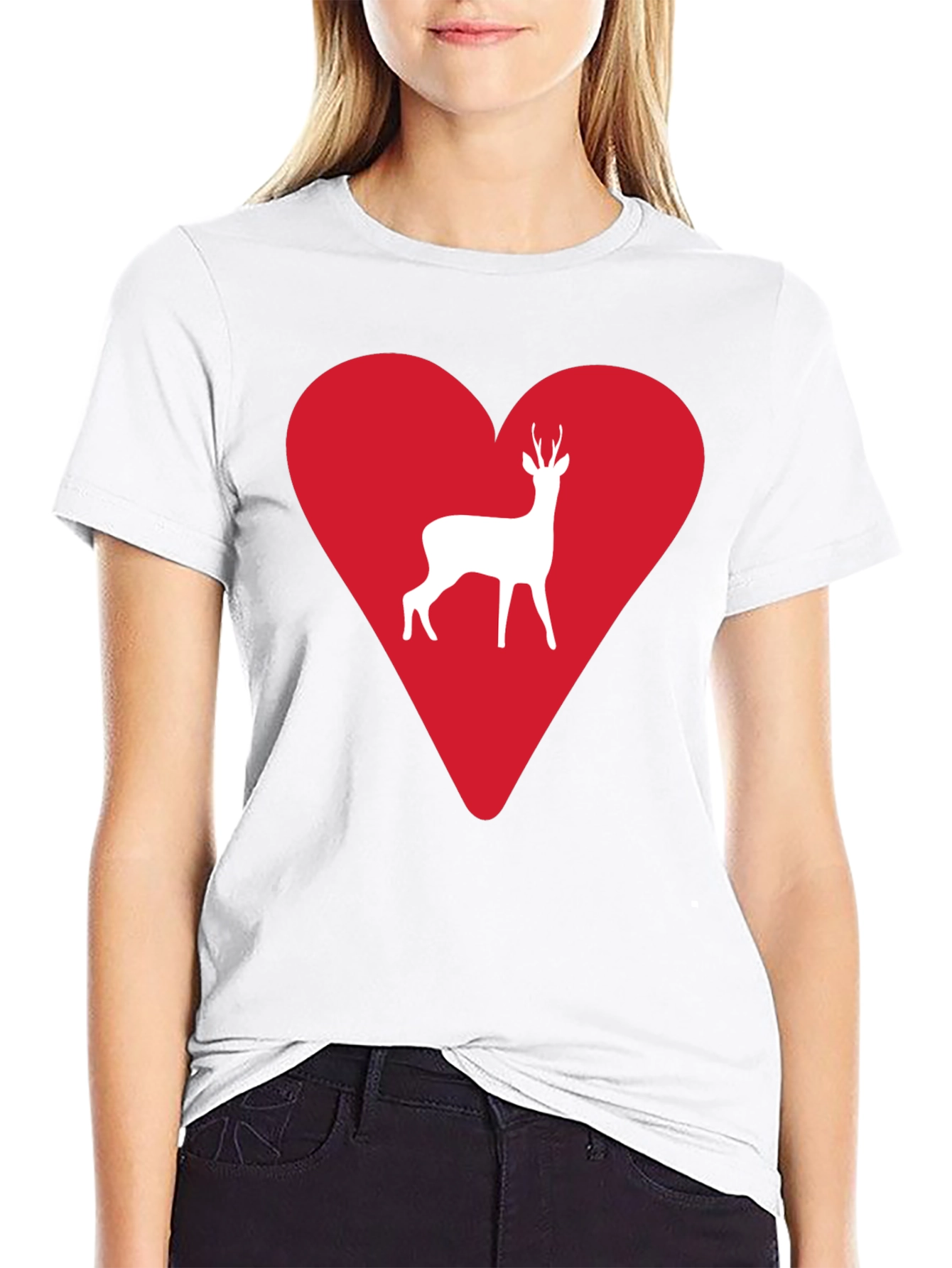 Black Deer Heart Graphic Tee - Men's Black T-Shirt view 9