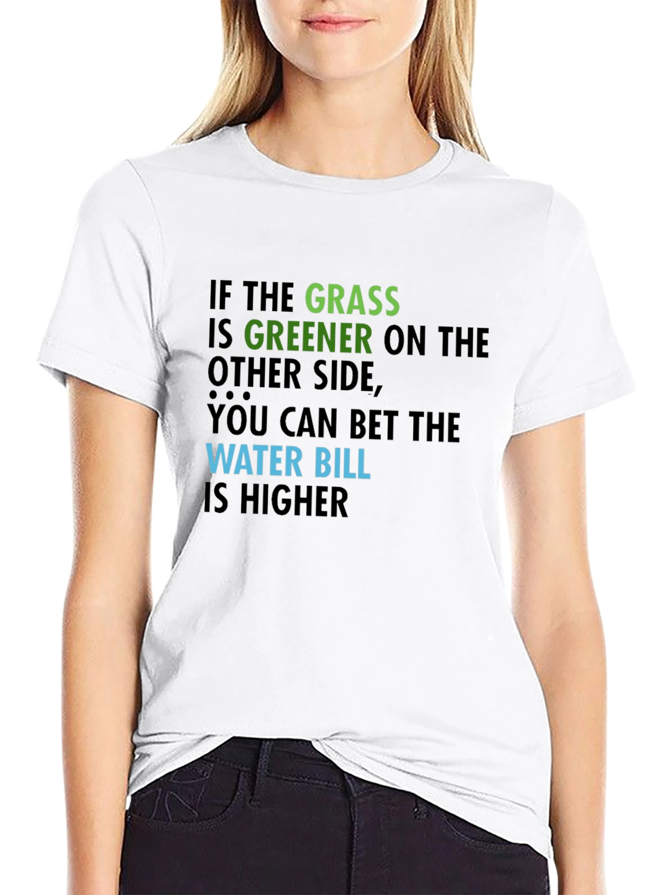 Black Greener Grass Humor T-Shirt view 9
