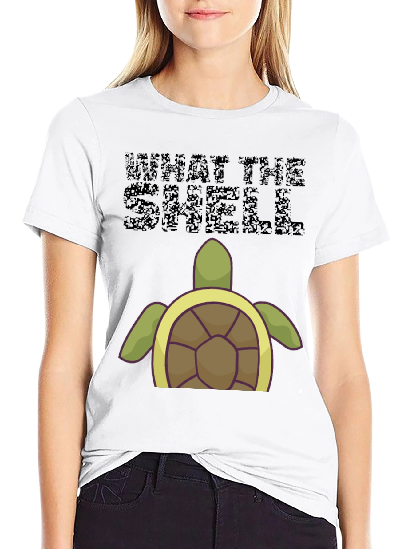 Black What the Shell Turtle T-Shirt view 9