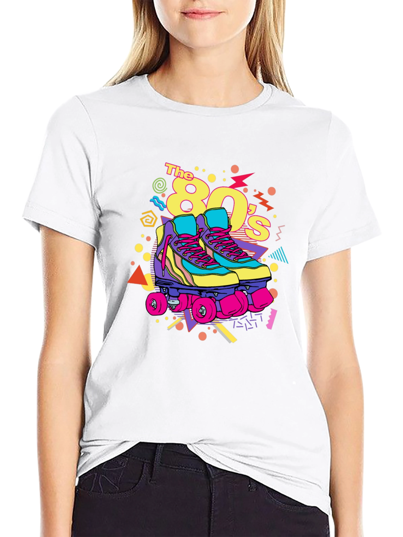 Black Retro 80's Roller Skate T-Shirt - Vintage Vibes view 9