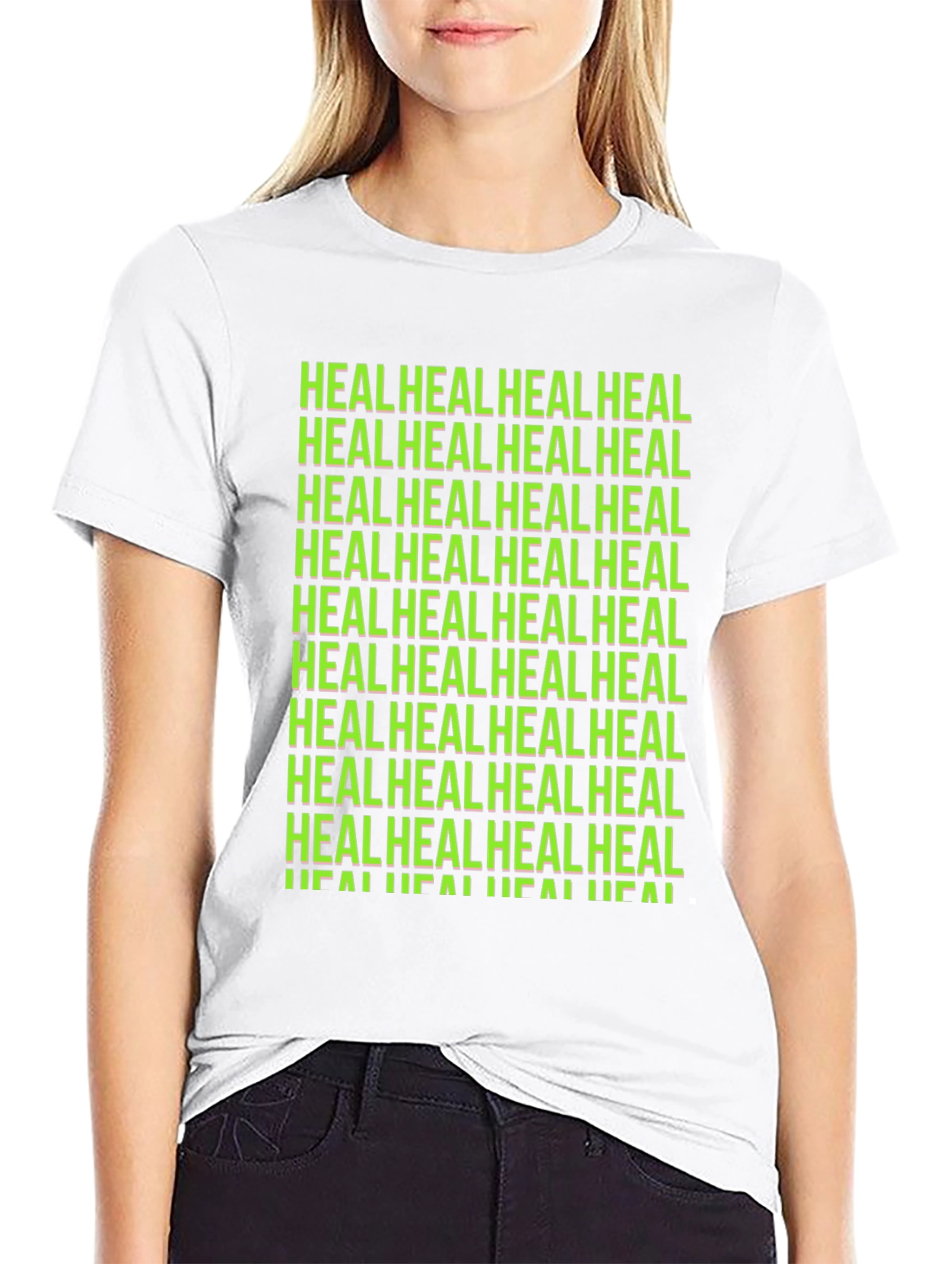 Black Heal Graphic Tee - Black Unisex T-Shirt view 9