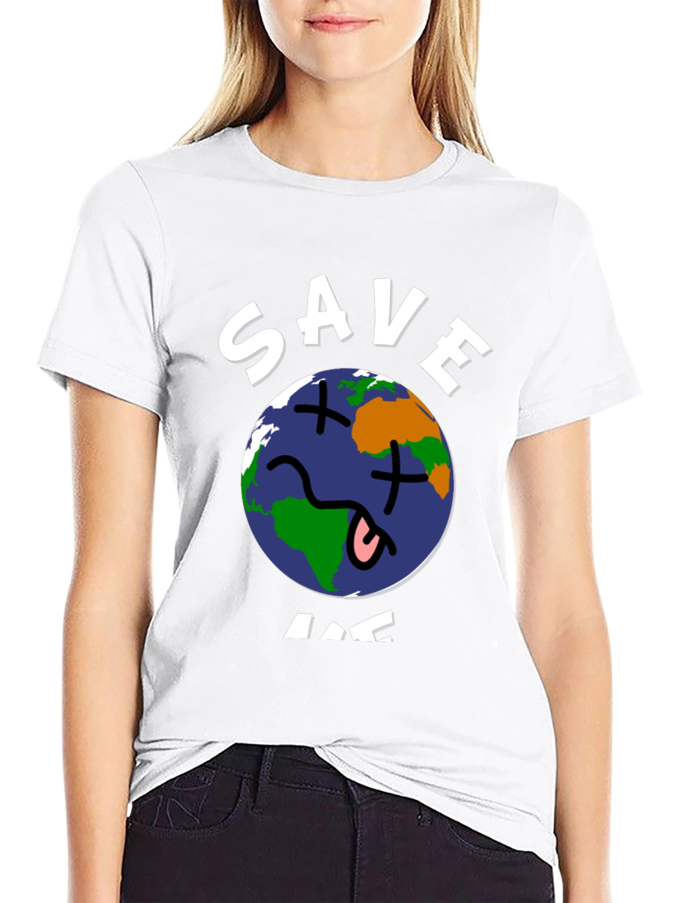 Black Save Me Earth Graphic T-Shirt -  Unisex Black Tee view 9