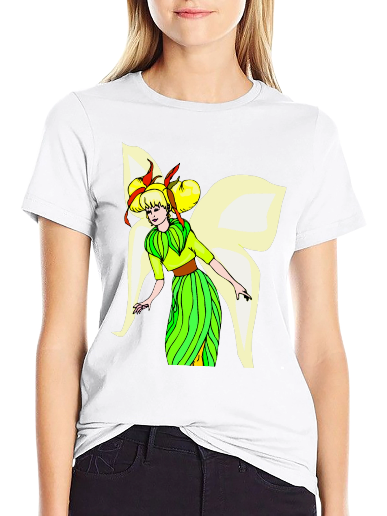 Black Fairy Graphic Black T-Shirt view 9