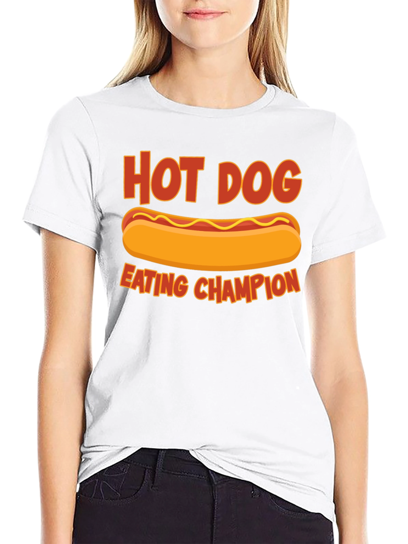 Black Hot Dog Eating Champion T-Shirt - Funny Foodie Tee view 9