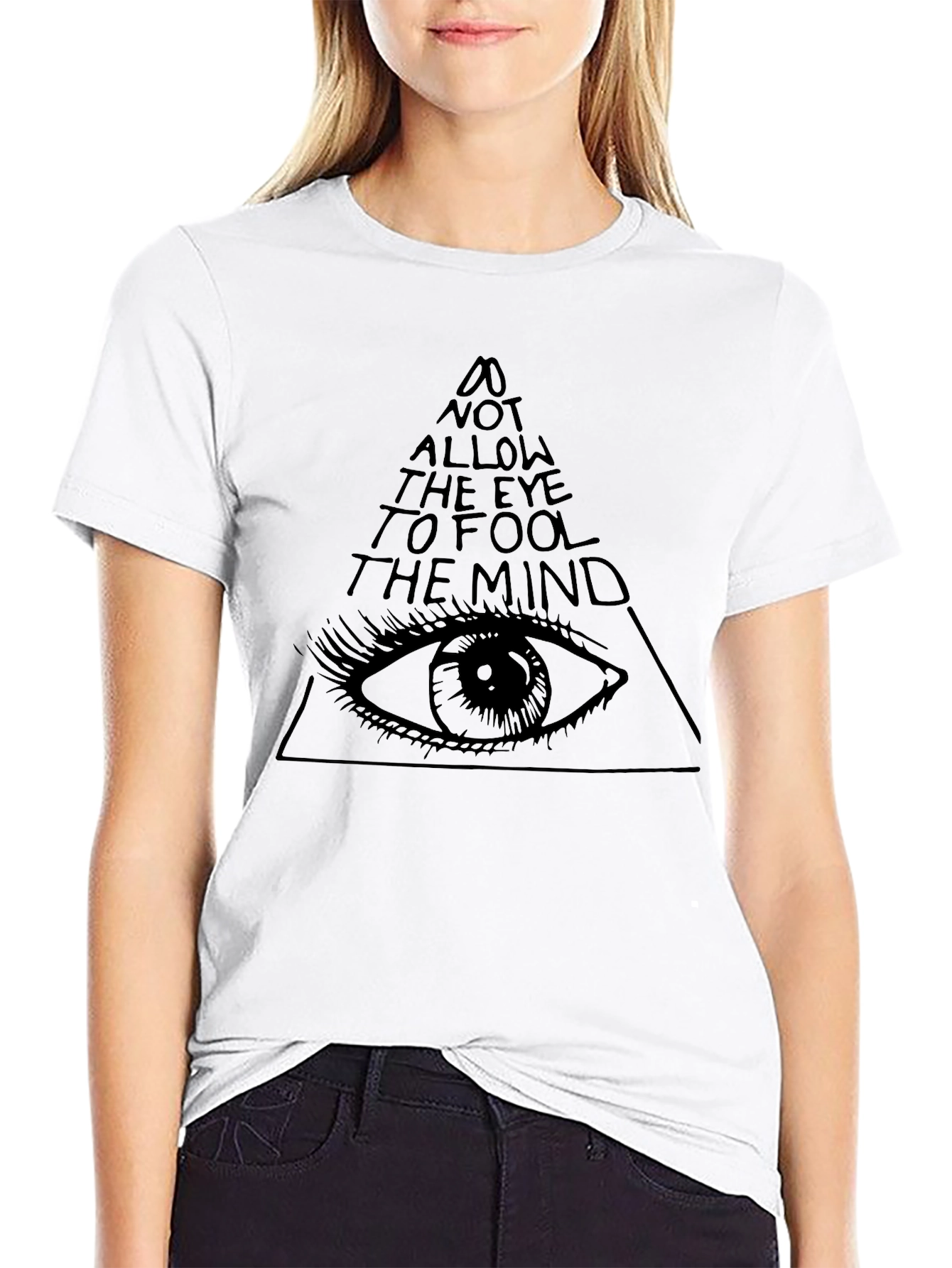 Black Eye & Pyramid Graphic Tee - Black T-Shirt view 9