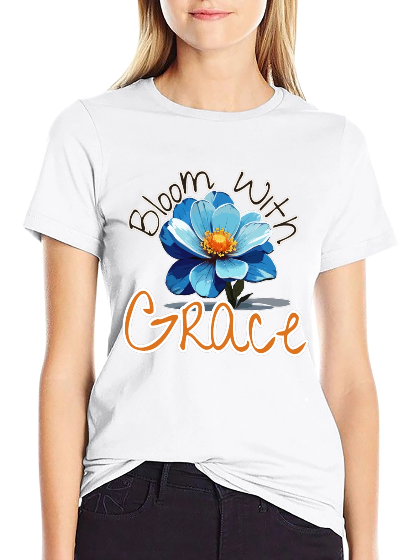 Black Bloom with Grace Graphic Tee view 9