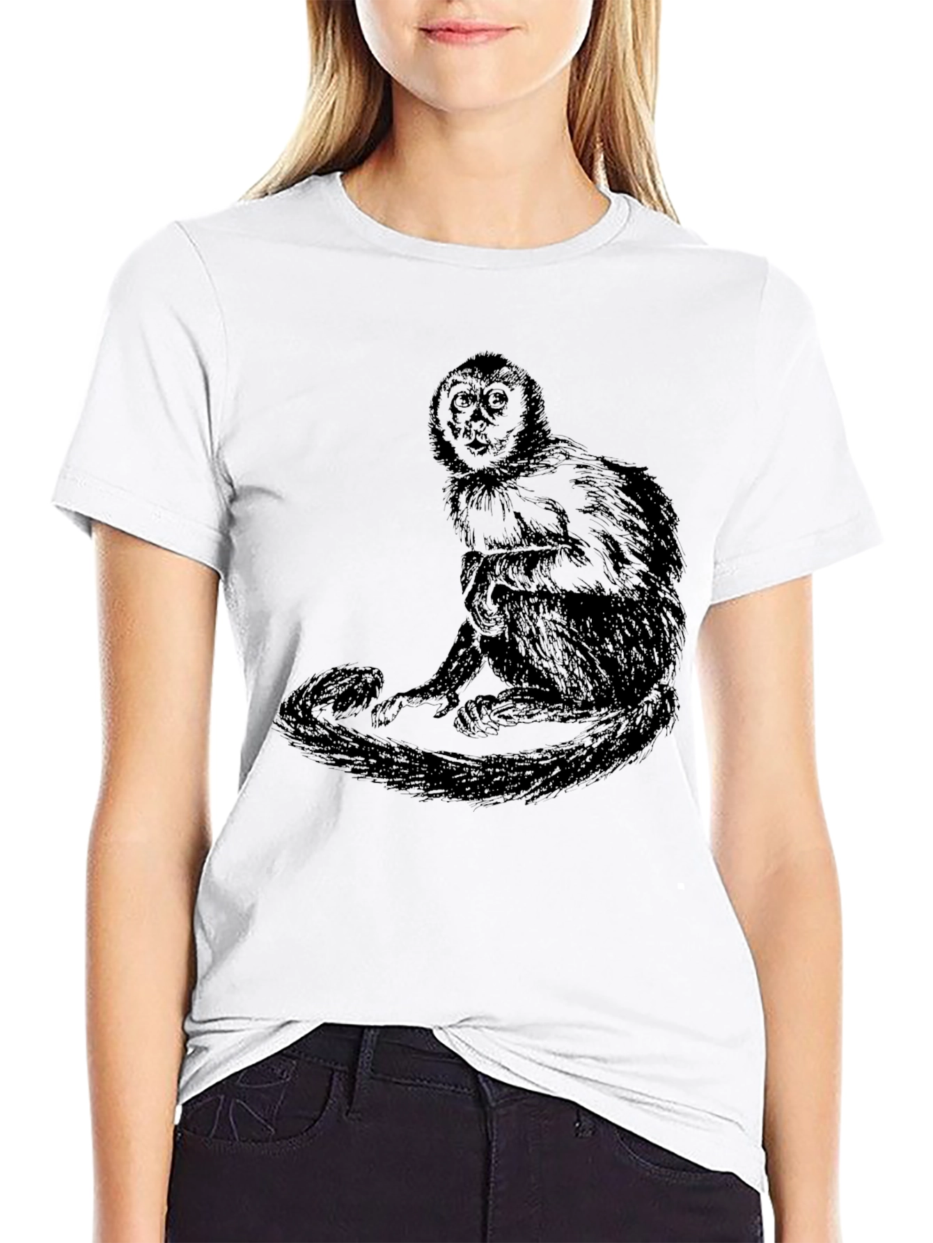 Black Monkey Graphic Black T-Shirt view 9