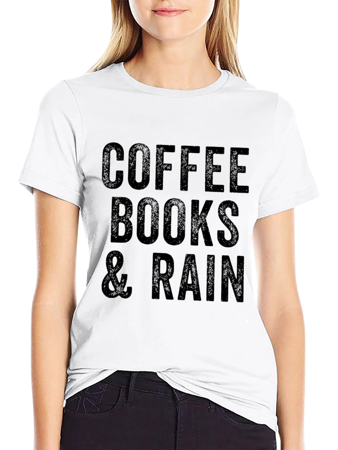 Black Coffee Books & Rain Graphic Tee view 9