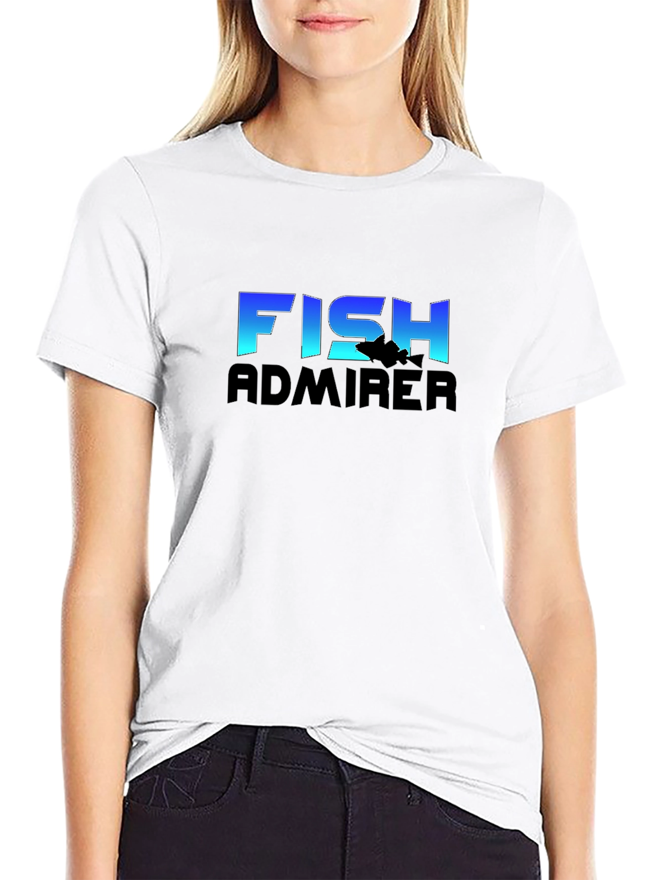 Black Fish Admirer Graphic Tee - Black Cotton Blend T-Shirt view 9