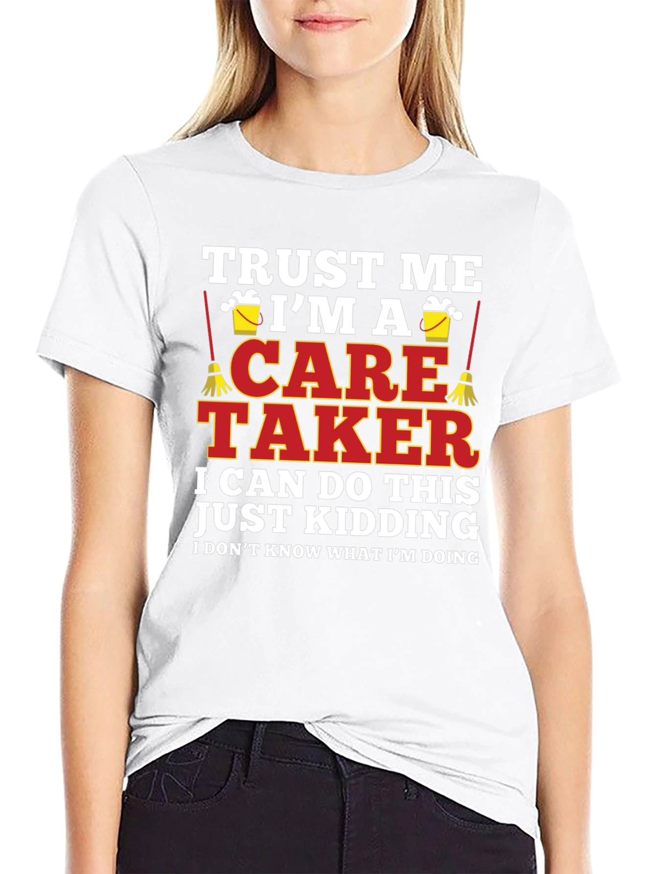 Black Funny Caretaker T-Shirt - Trust Me I'm A Caretaker view 9