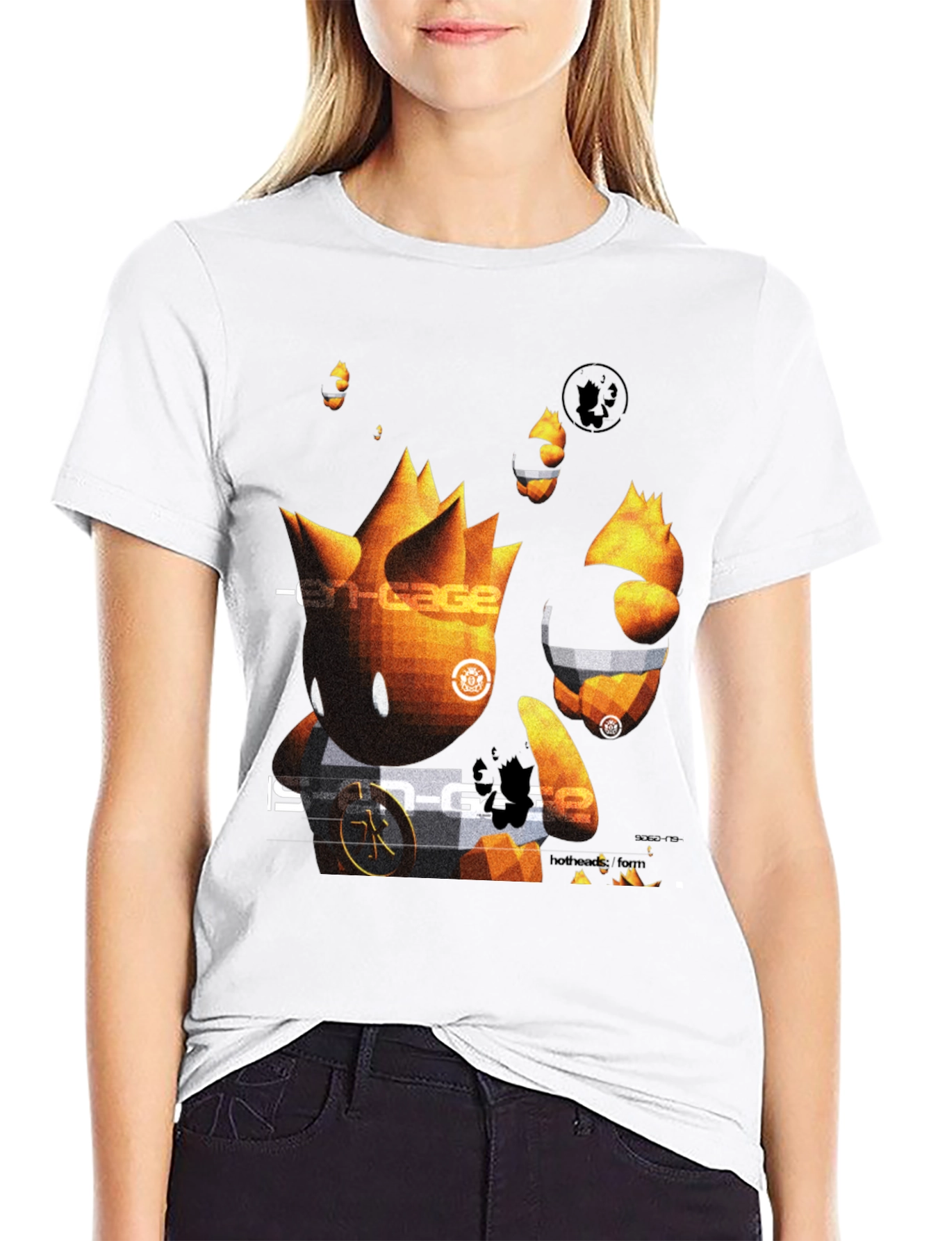 Black Abstract Graphic Print Black T-Shirt view 9