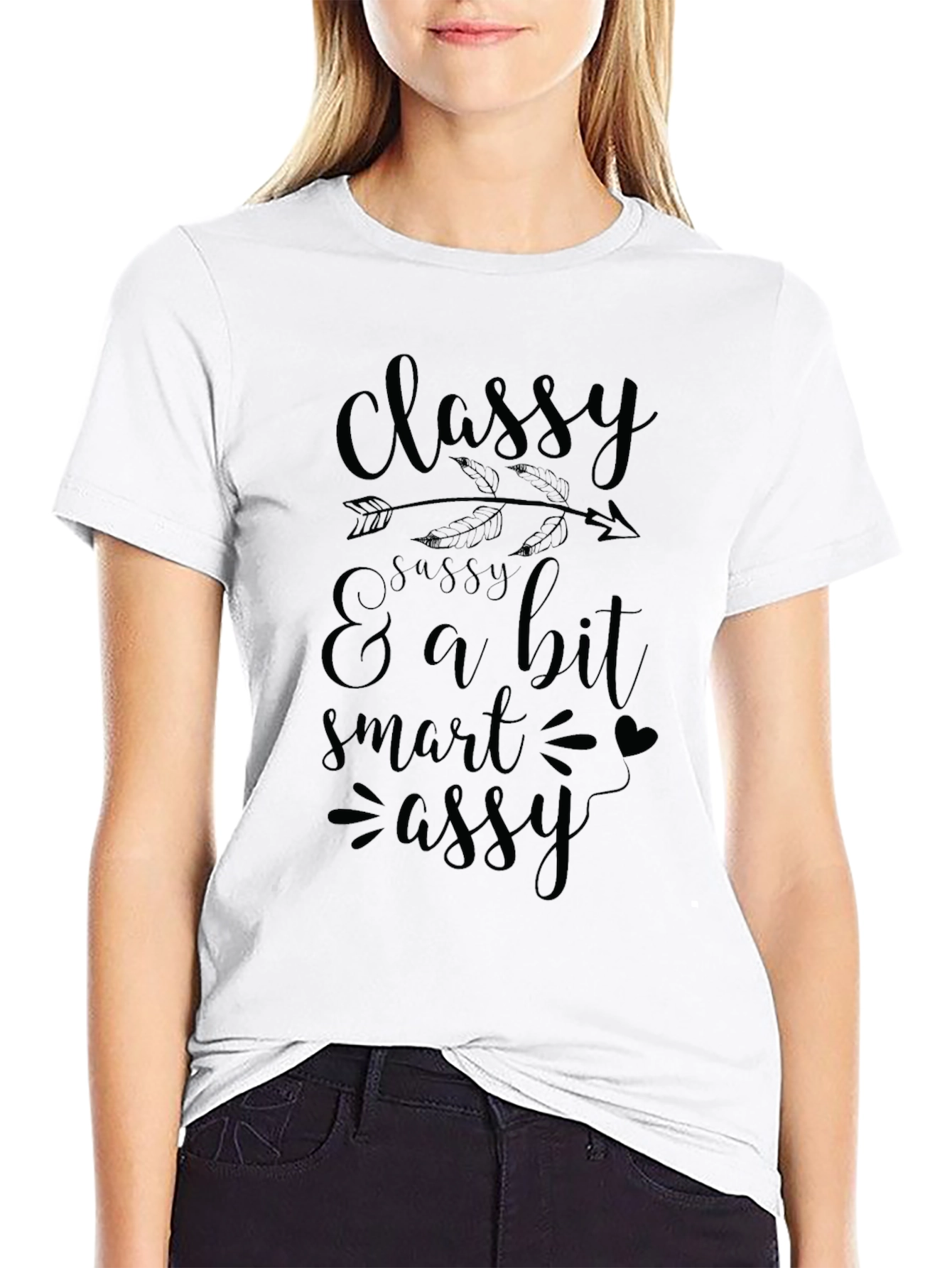 Black Classy Sassy & a Bit Smart Assy Graphic T-Shirt view 9