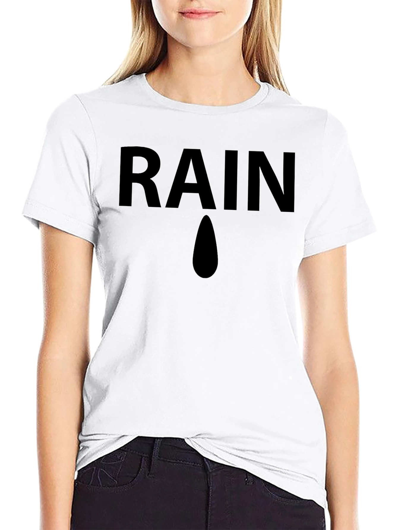 Black Rain Graphic Tee - Black Casual T-Shirt view 9