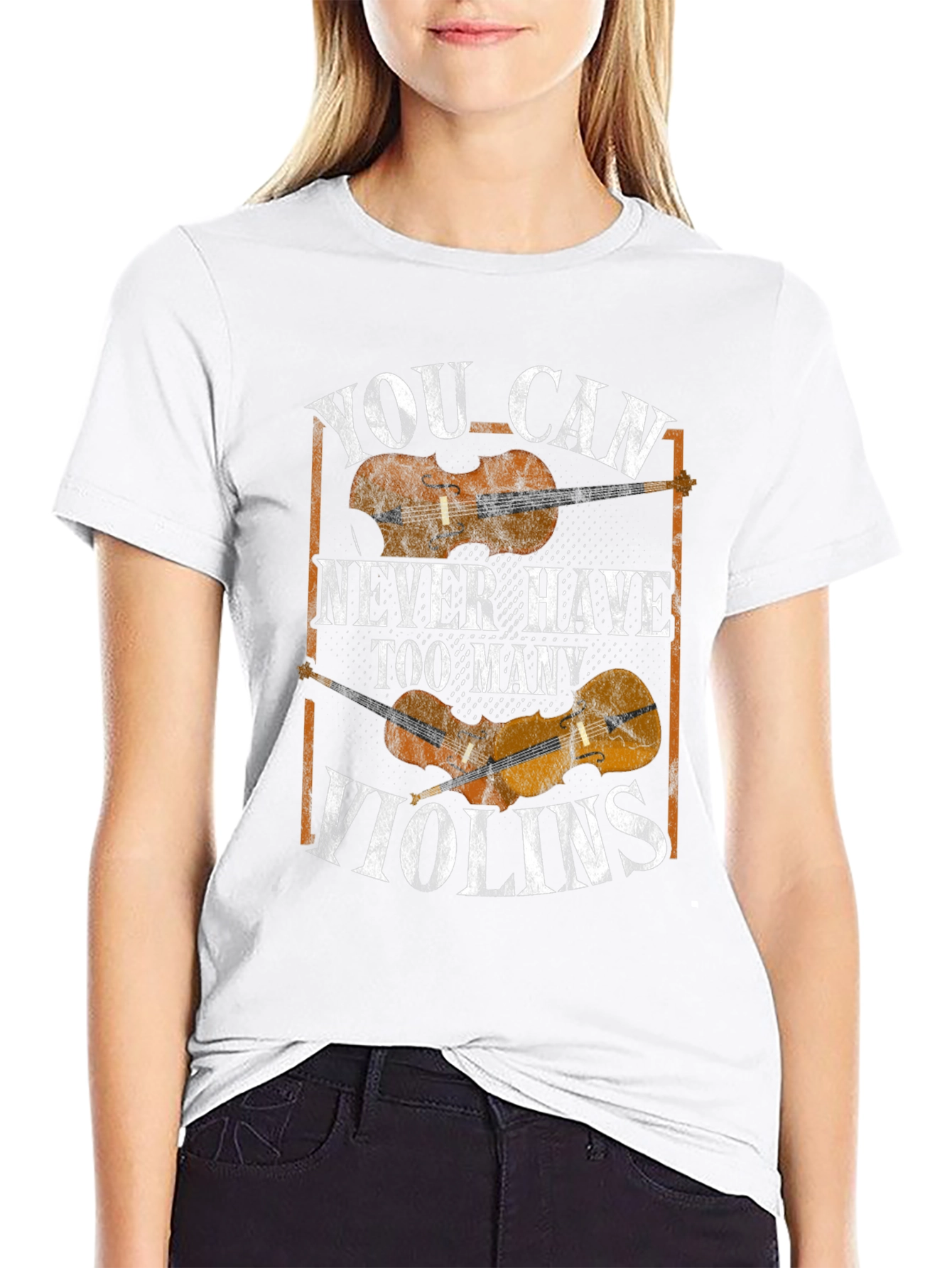 Black You Can Never Have Too Many Violins Graphic T-Shirt view 9
