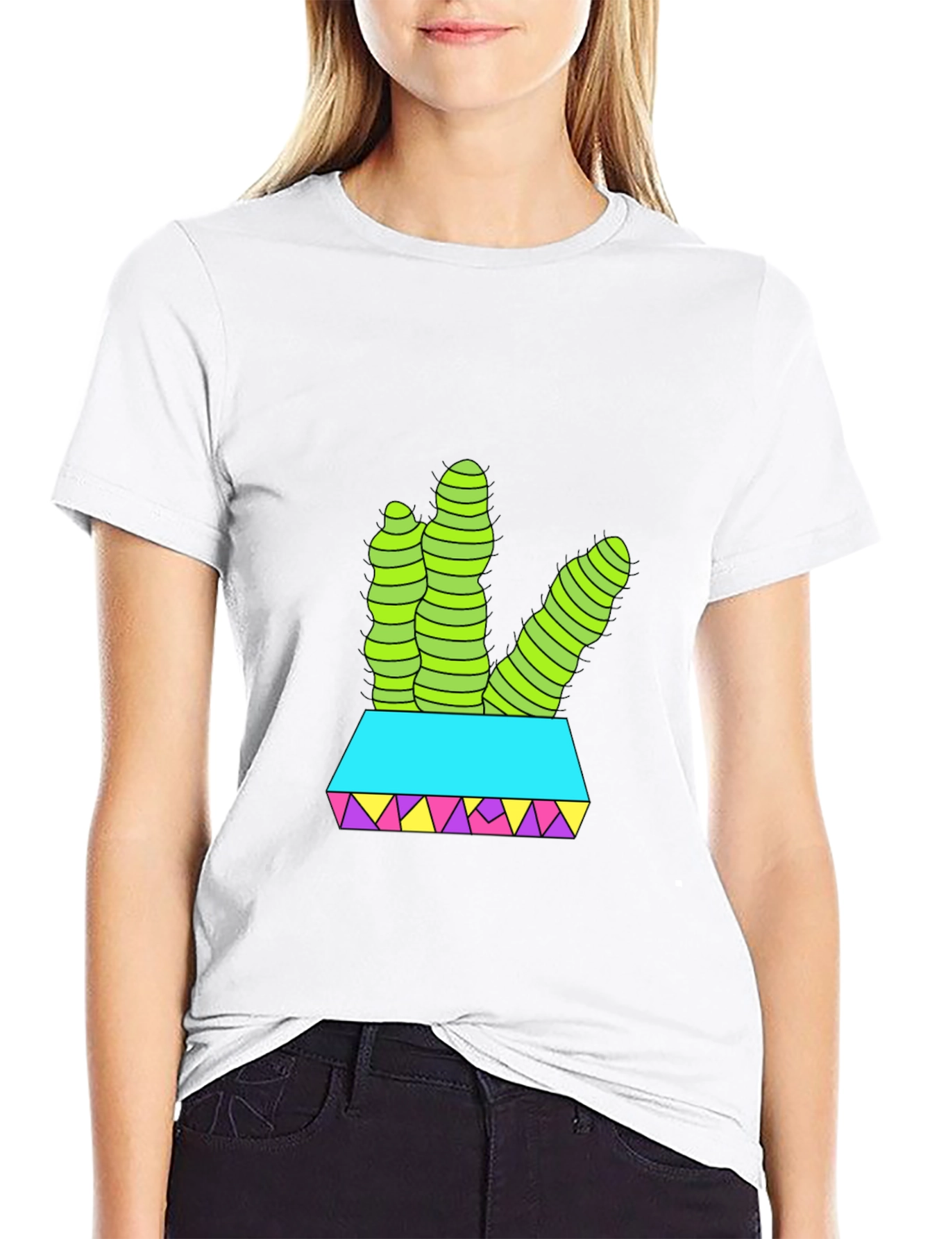 Black Cactus T-Shirt: Funky Desert Style view 9
