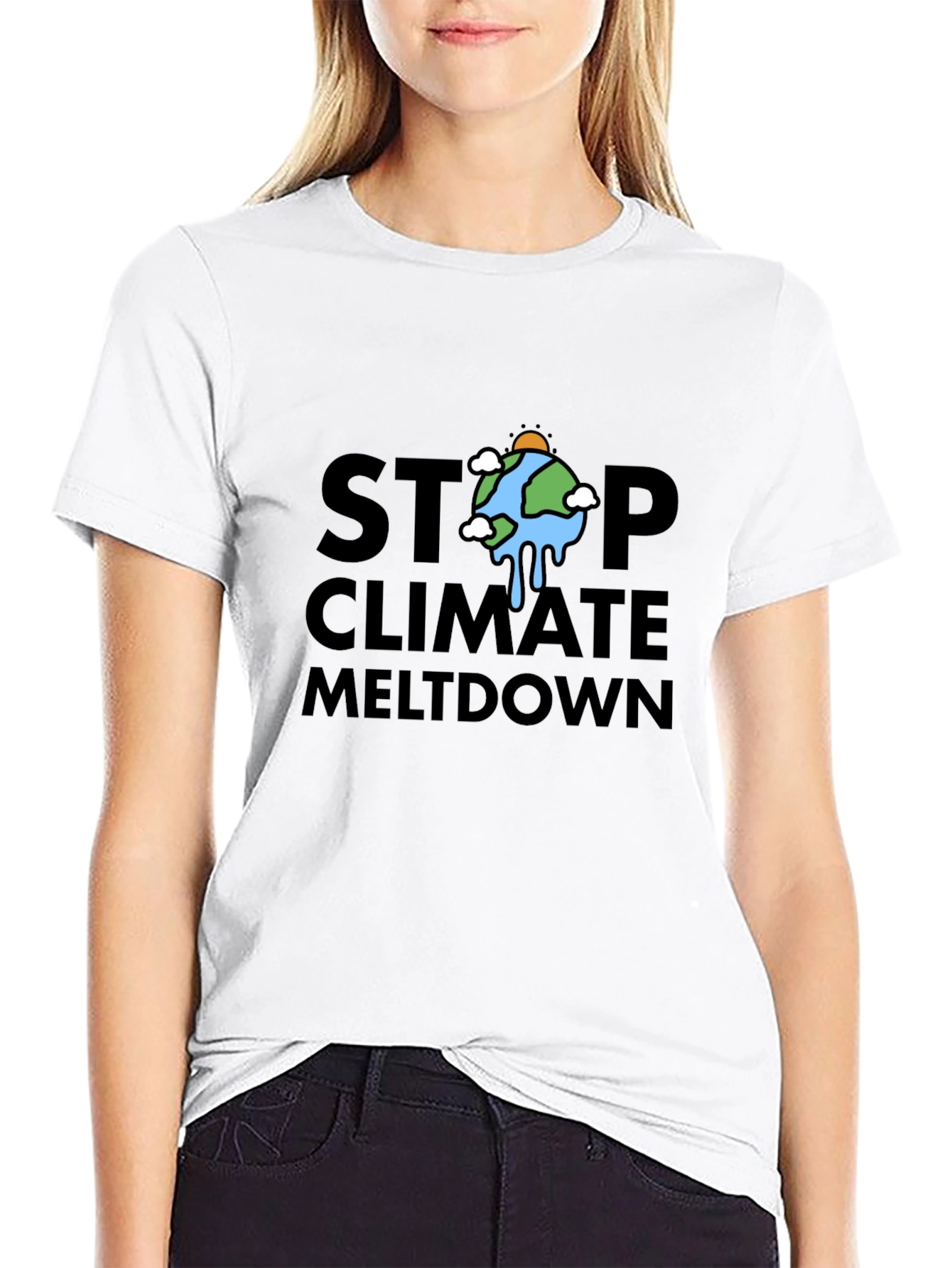 Black Stop Climate Meltdown T-Shirt view 9