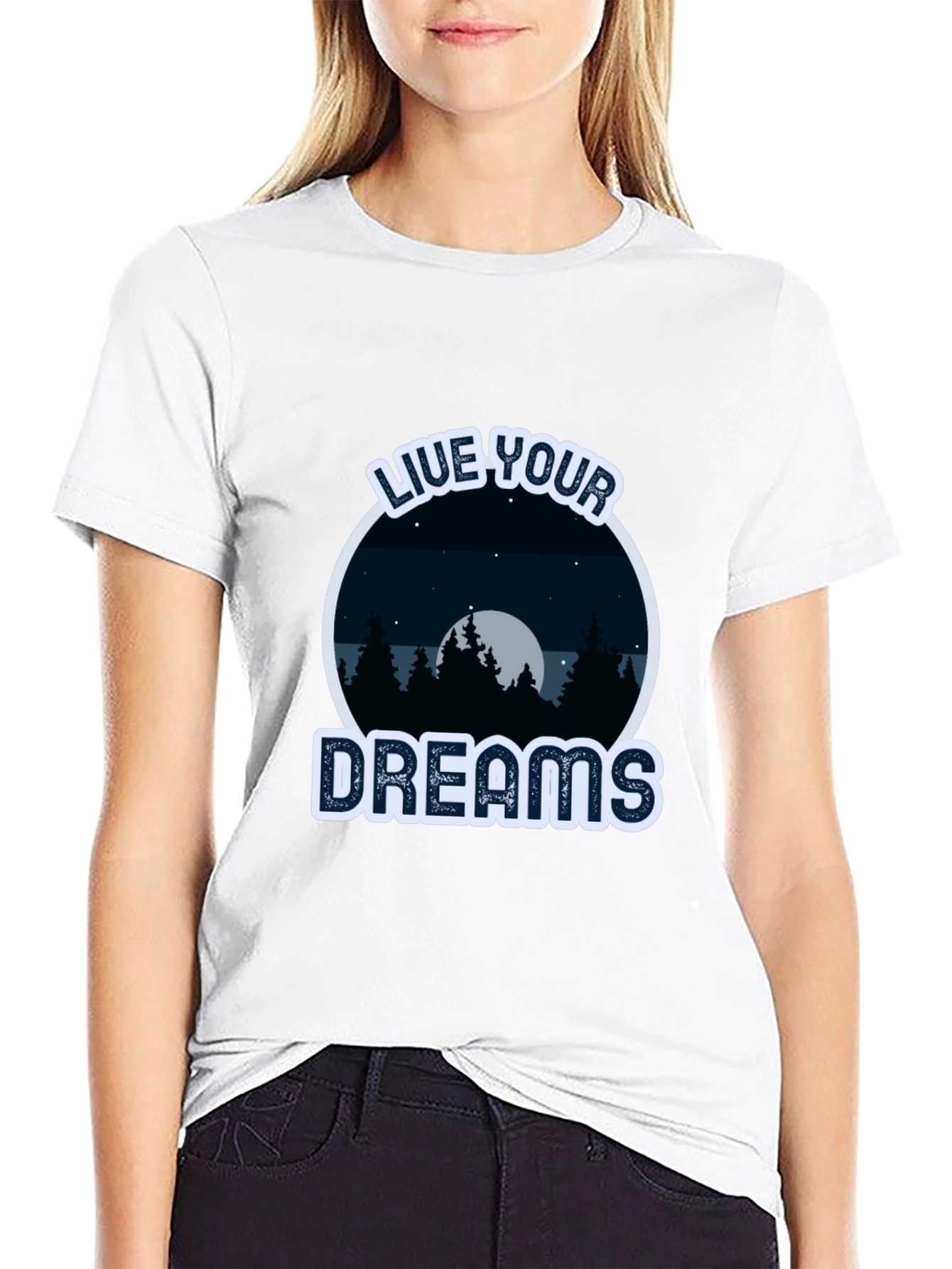 Black Live Your Dreams T-Shirt - Nature Design view 9