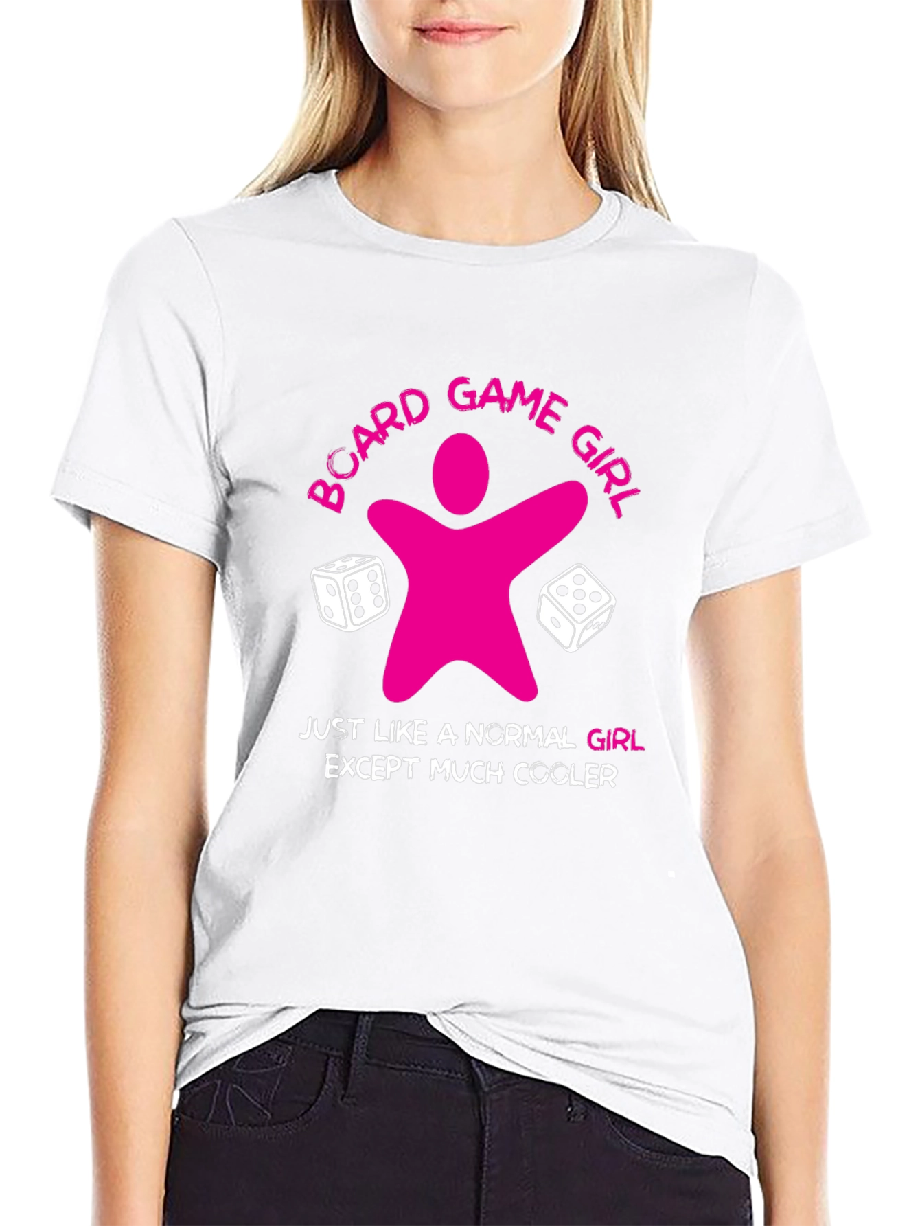 Black Board Game Girl T-Shirt - Cool Gamer Tee view 9