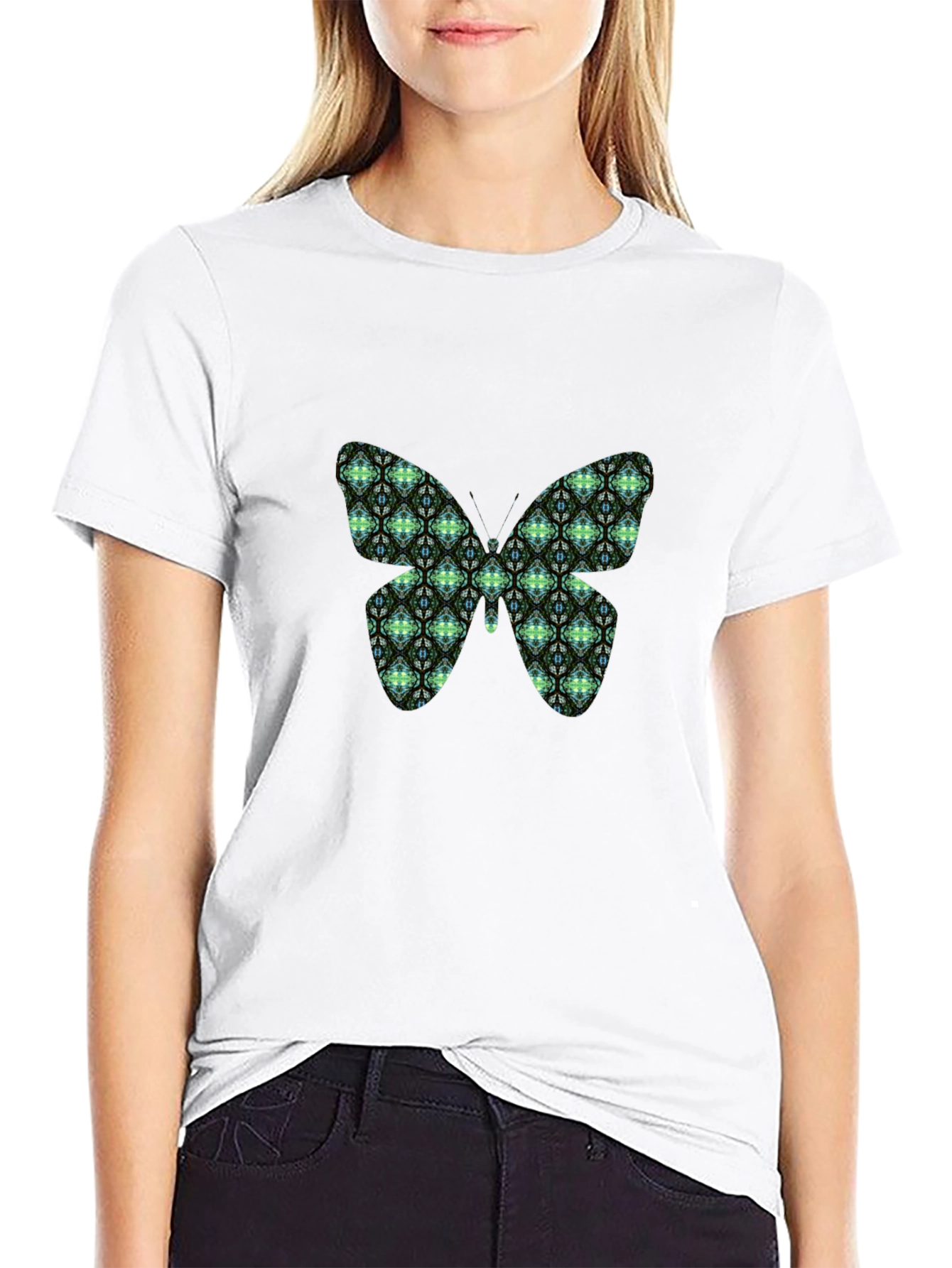 Black Butterfly Graphic Black T-Shirt view 9
