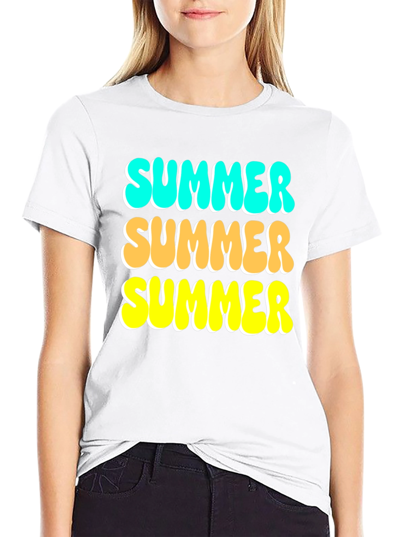 Black Summer T-Shirt - Funky Retro Design view 9