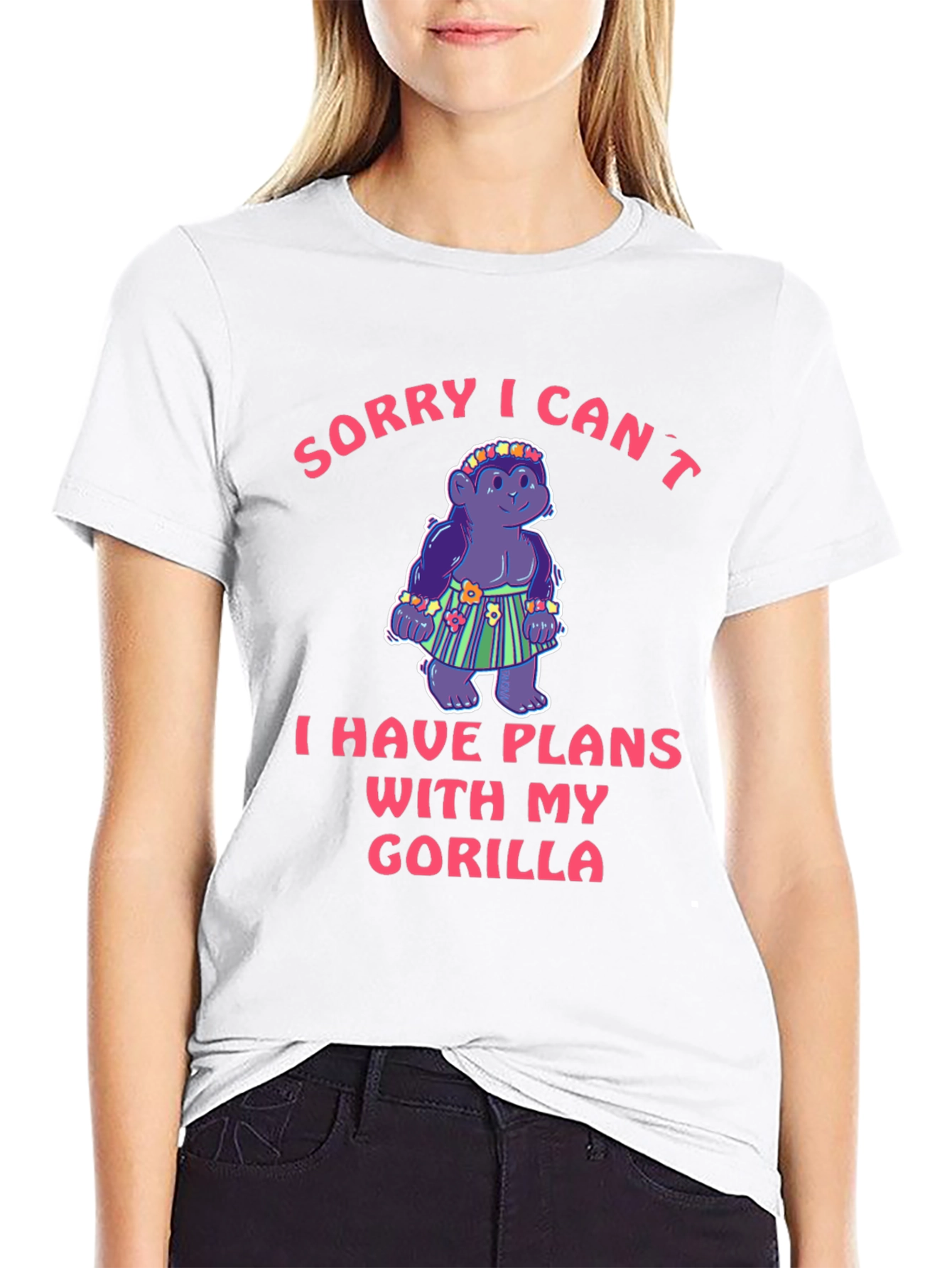Black Funny Gorilla Plans Graphic Tee - Soft Cotton Unisex T-Shirt view 9