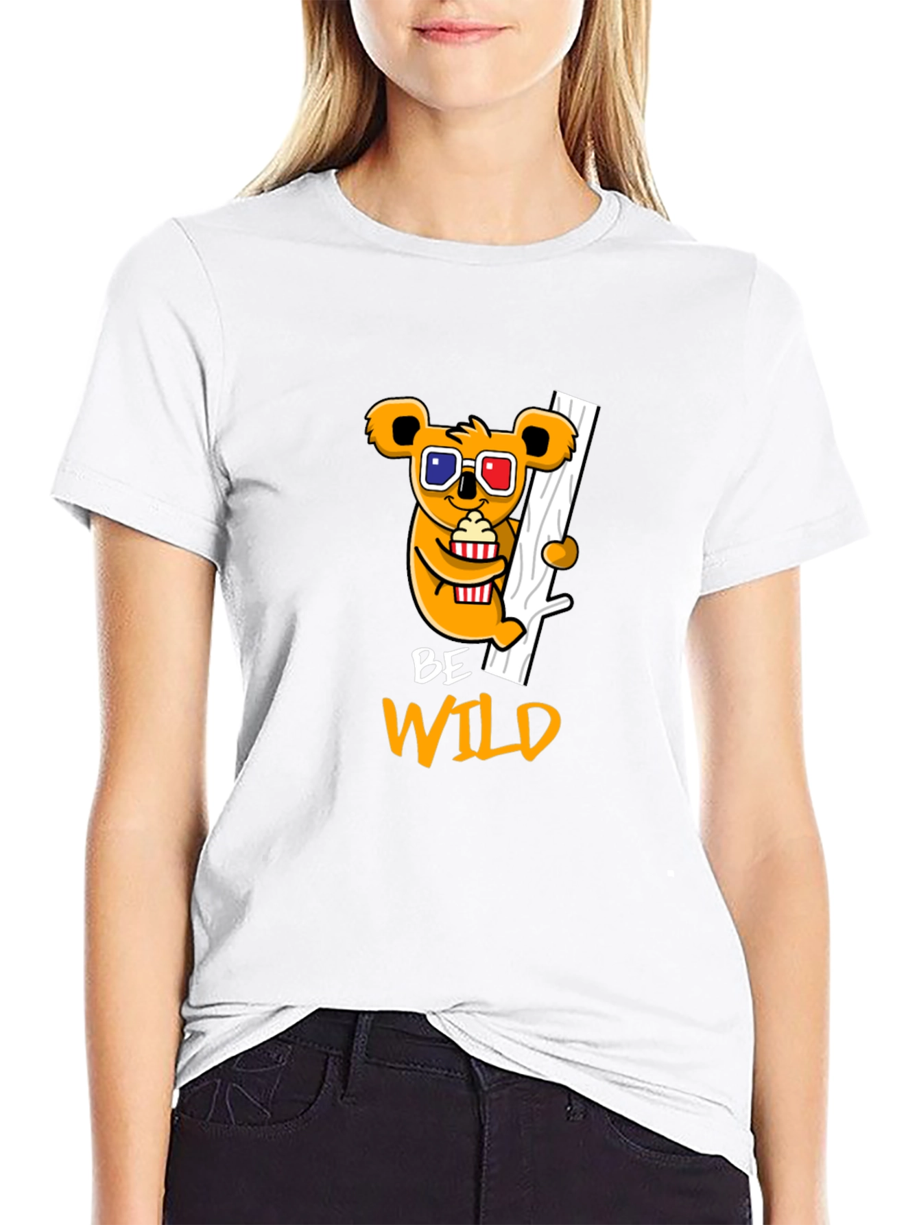Black Be Wild Graphic Tee - Koala Bear Design view 9