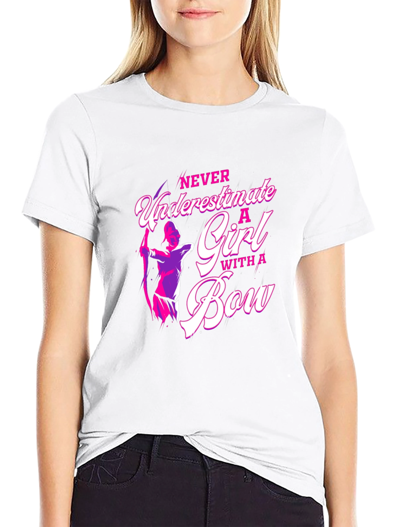 Black Archery Girl's T-Shirt: Never Underestimate! view 9