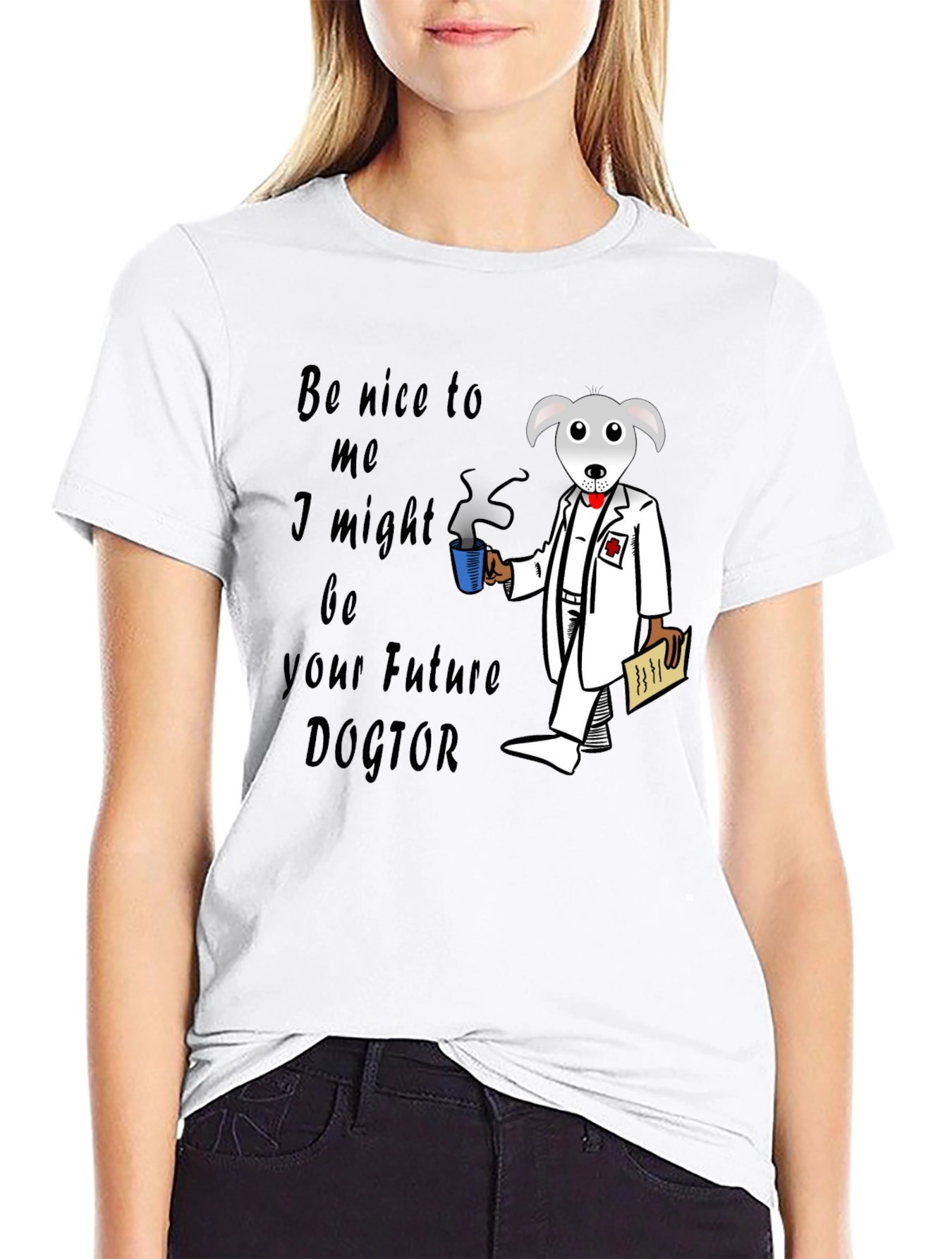Black Future Doctor Dog T-Shirt view 9