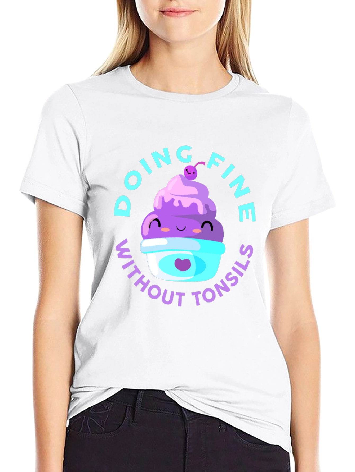 Black Doing Fine Without Tonsils T-Shirt view 9