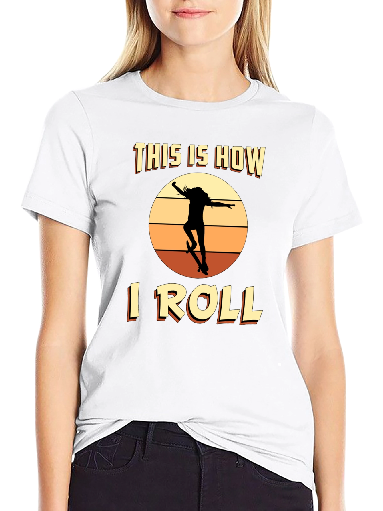 Black This is How I Roll Skateboard T-Shirt view 9