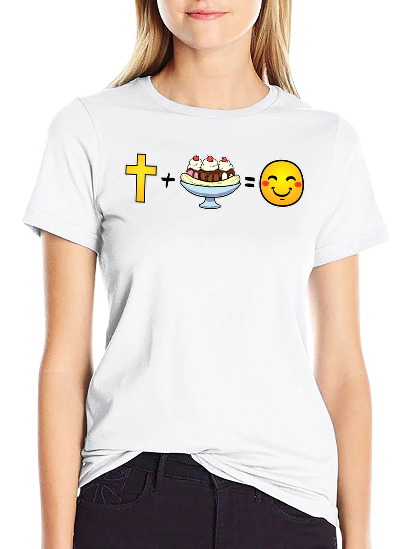 Black Christian Ice Cream = Happy T-Shirt view 9