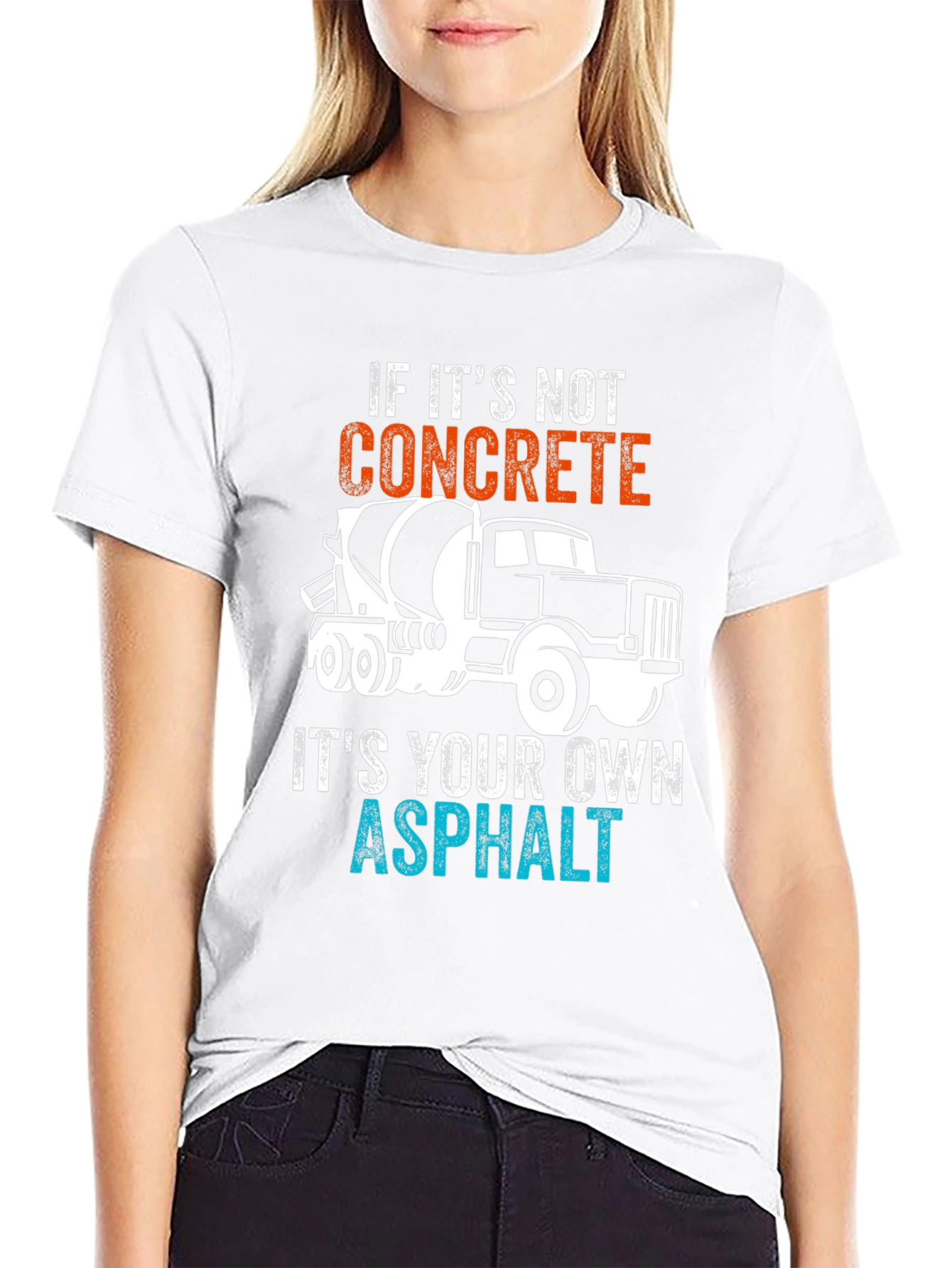 Black Concrete Truck Asphalt T-Shirt view 9