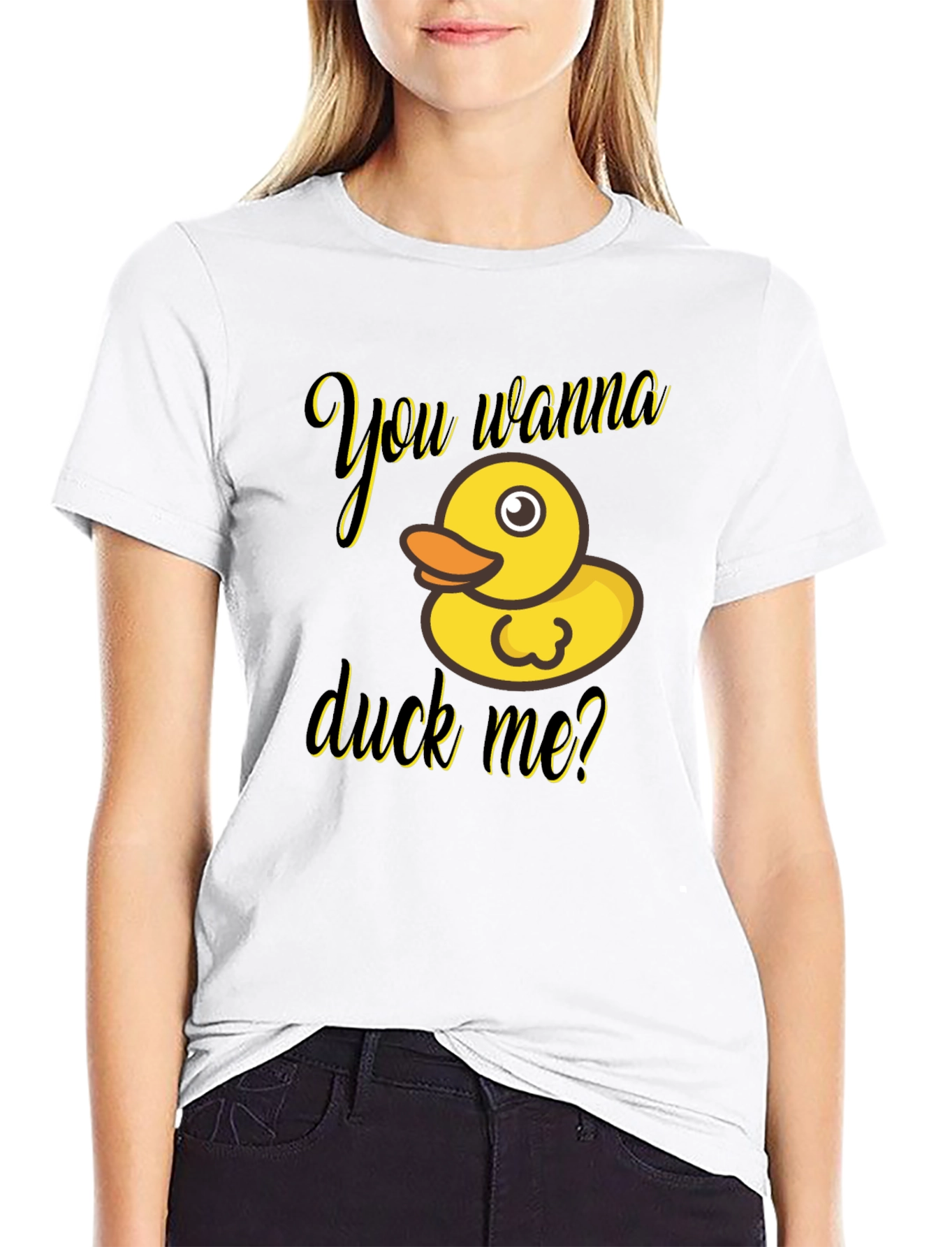 Black You Wanna Duck Me? Novelty T-Shirt view 9