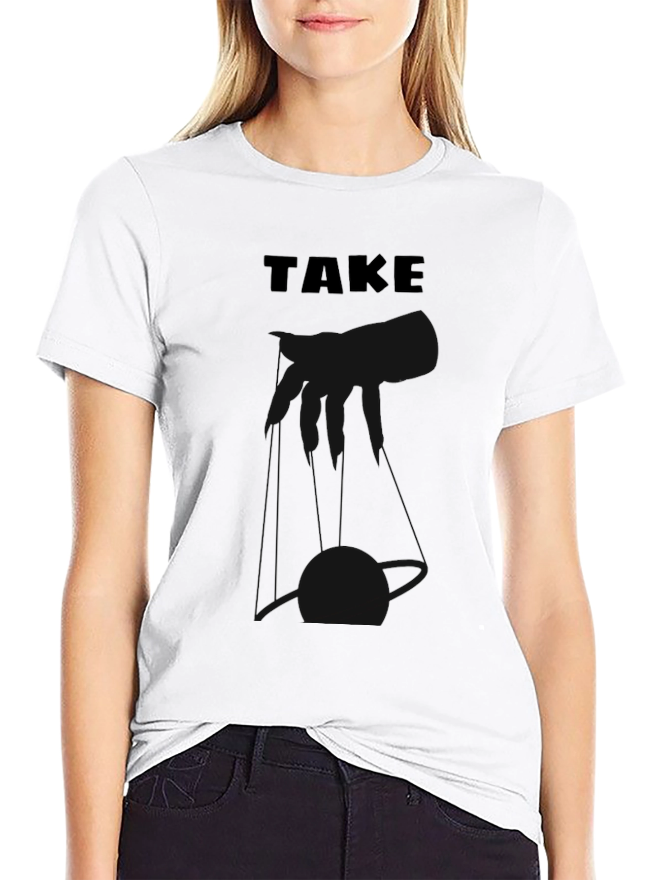 Black Men's Black "TAKE" Graphic Tee Shirt view 9
