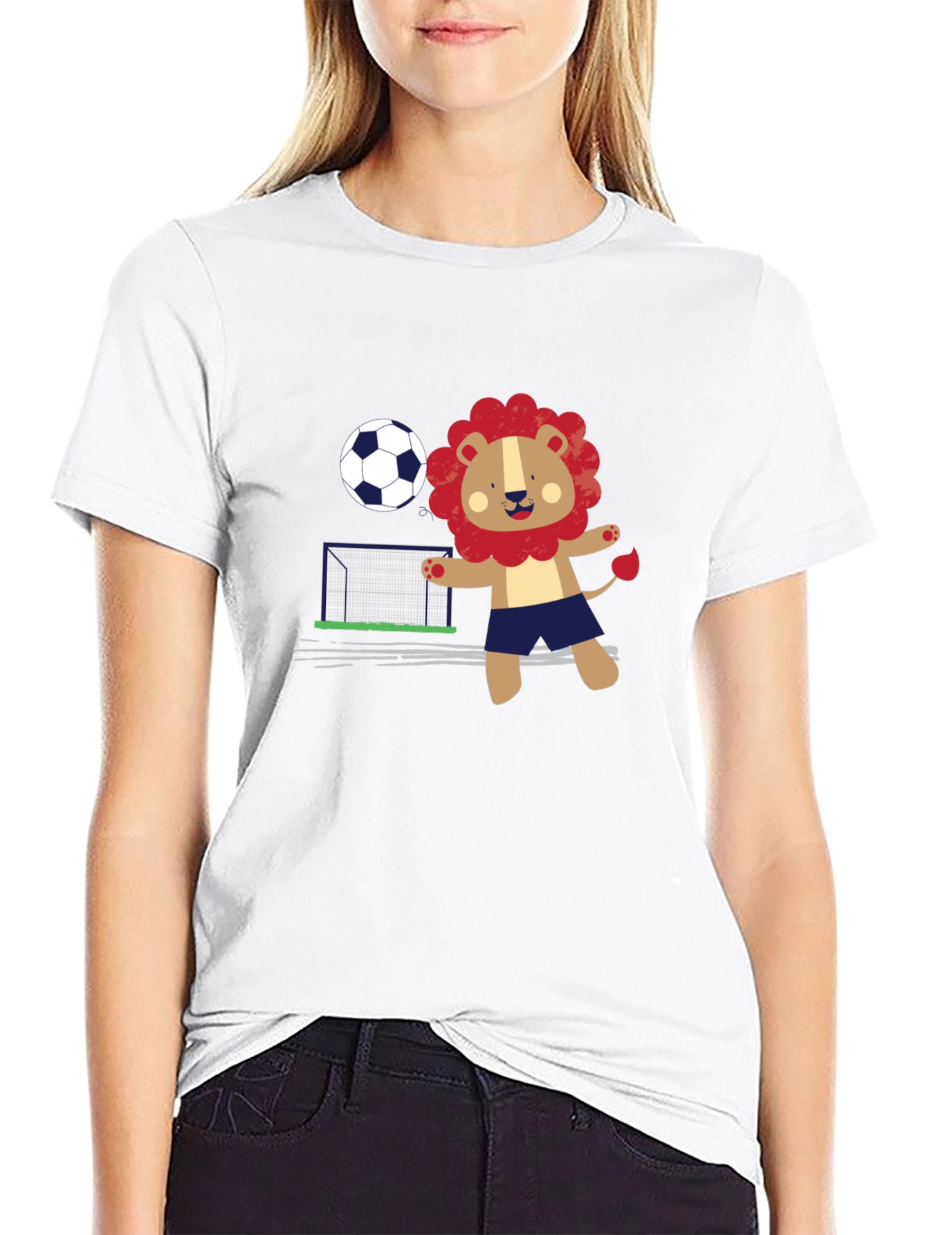 Black Lion Soccer T-Shirt - Fun Graphic Tee view 9
