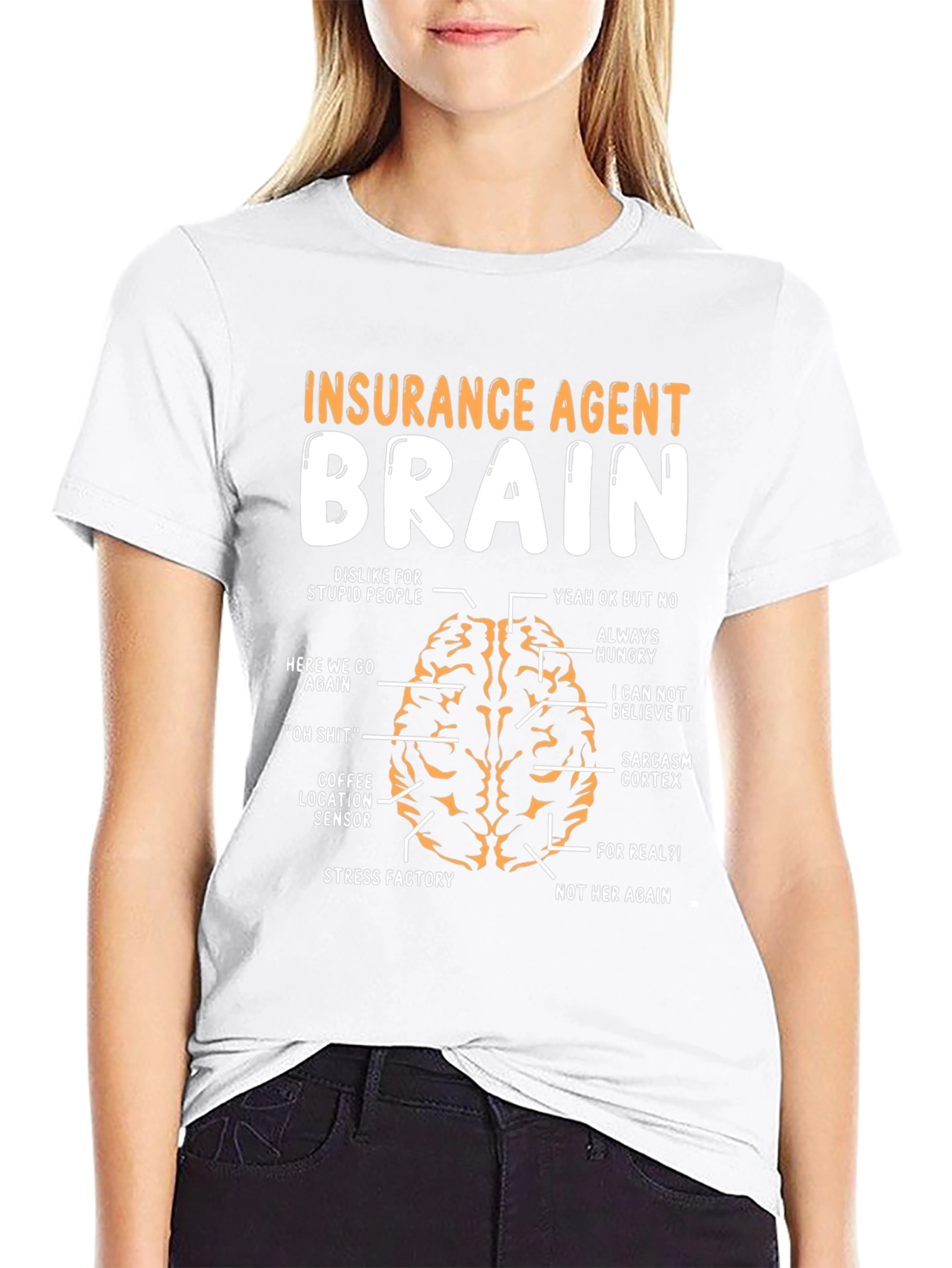 Black Insurance Agent Brain Humor T-Shirt view 9