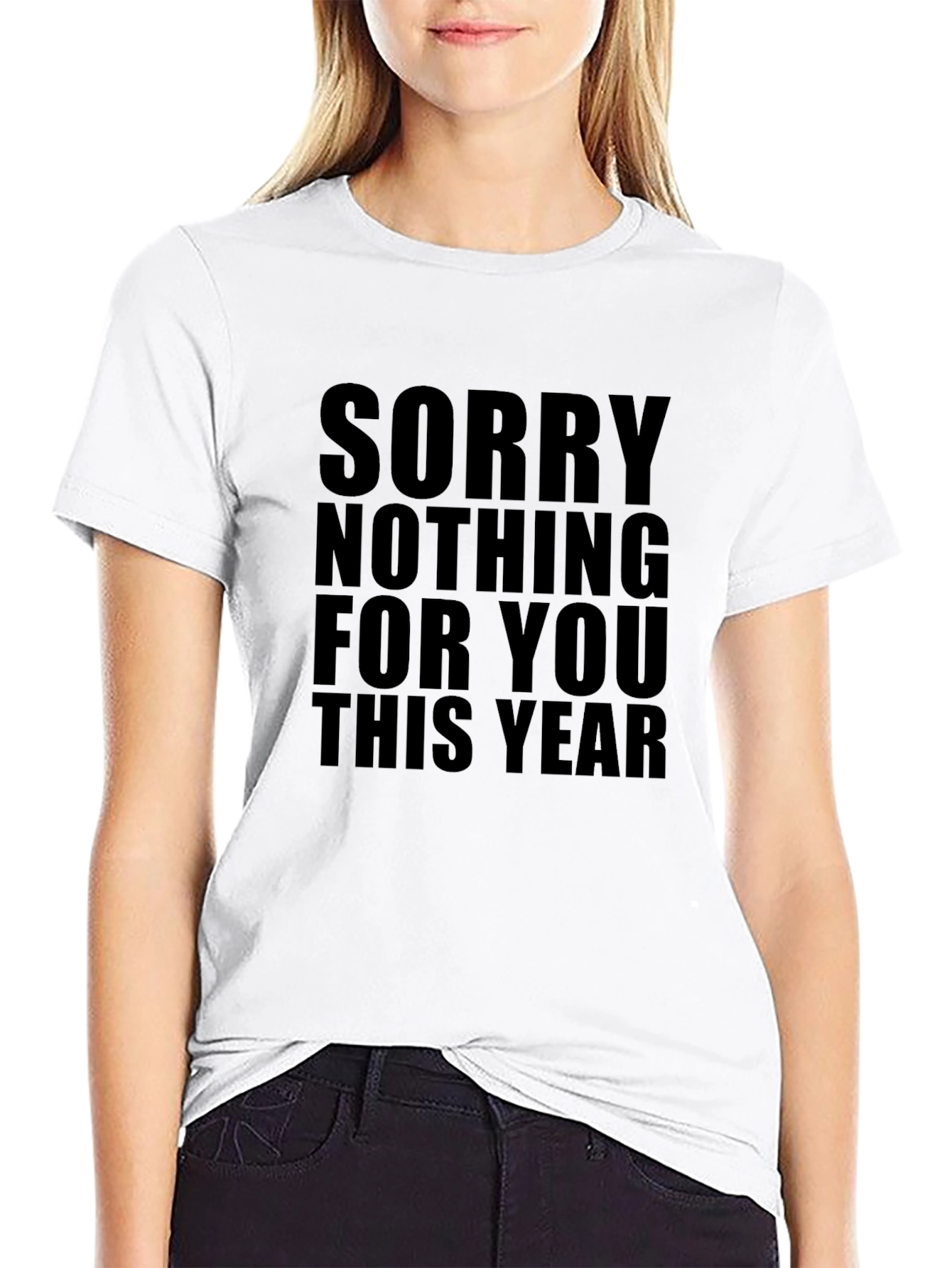Black Sorry Nothing For You This Year Graphic Tee view 9