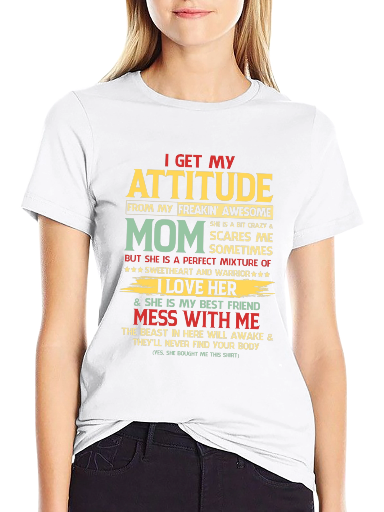 Black I Get My Attitude From My Mom Graphic T-Shirt view 9