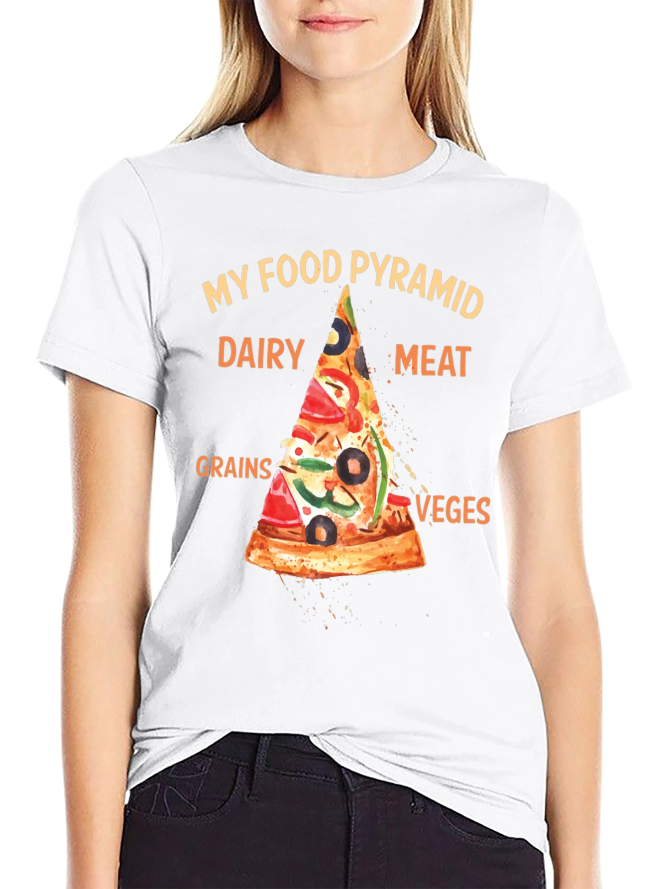 Pizza Food Pyramid T-Shirt - Funny Foodie Tee - 9