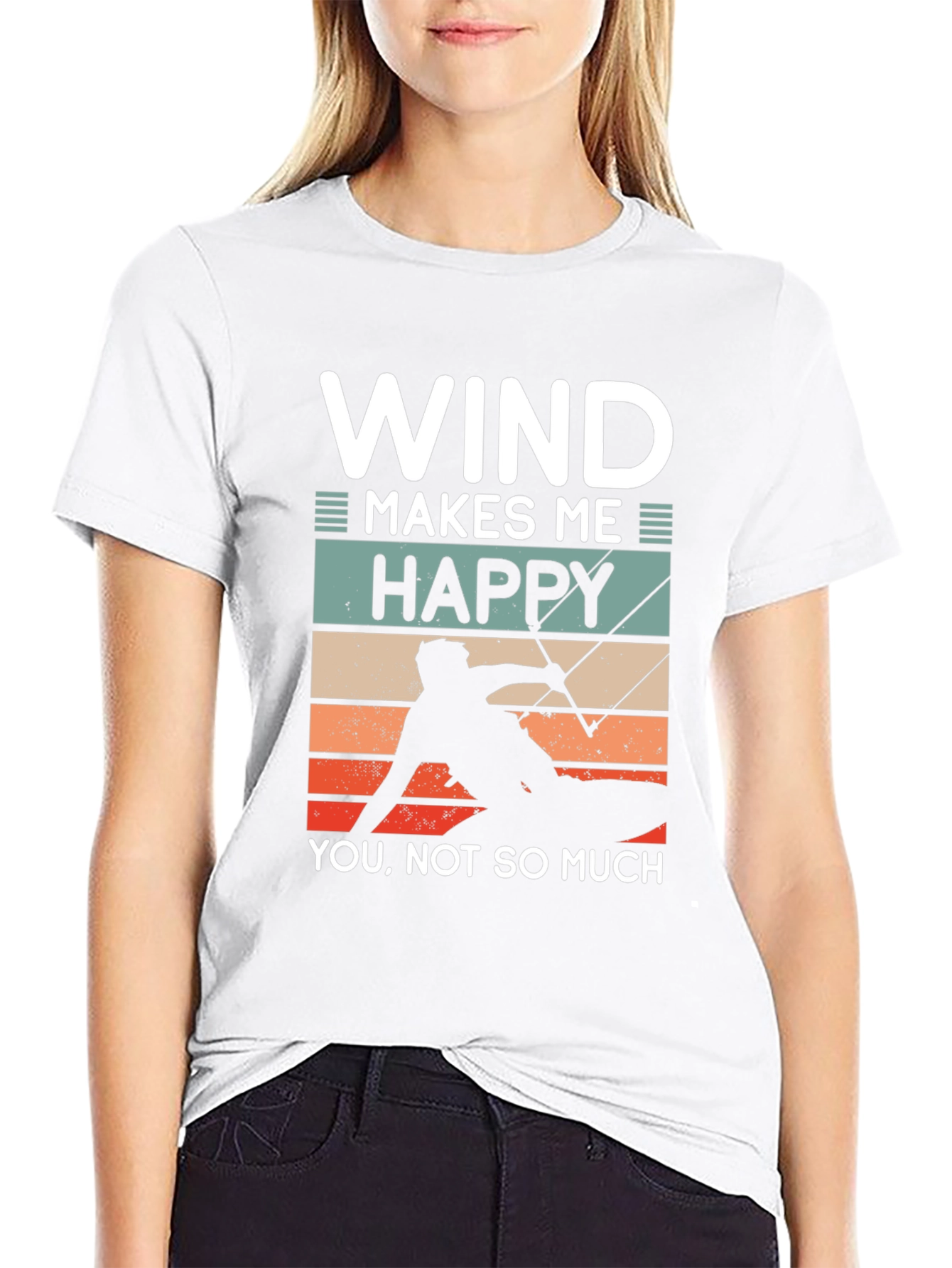 Black Wind Makes Me Happy Graphic Tee view 9