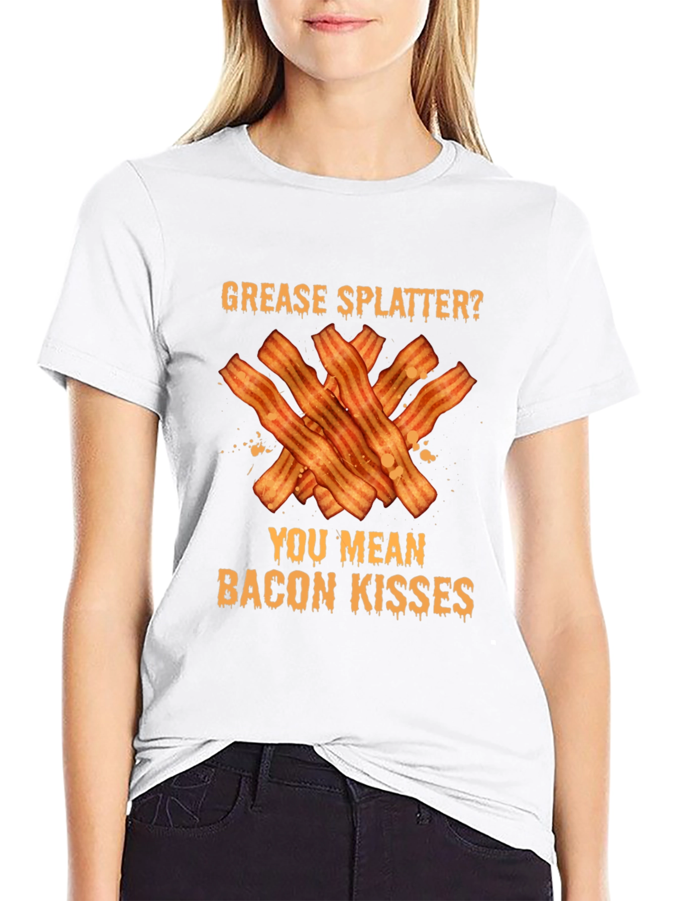 Black Bacon Kisses Graphic Tee - Novelty Food Lover T-Shirt view 9