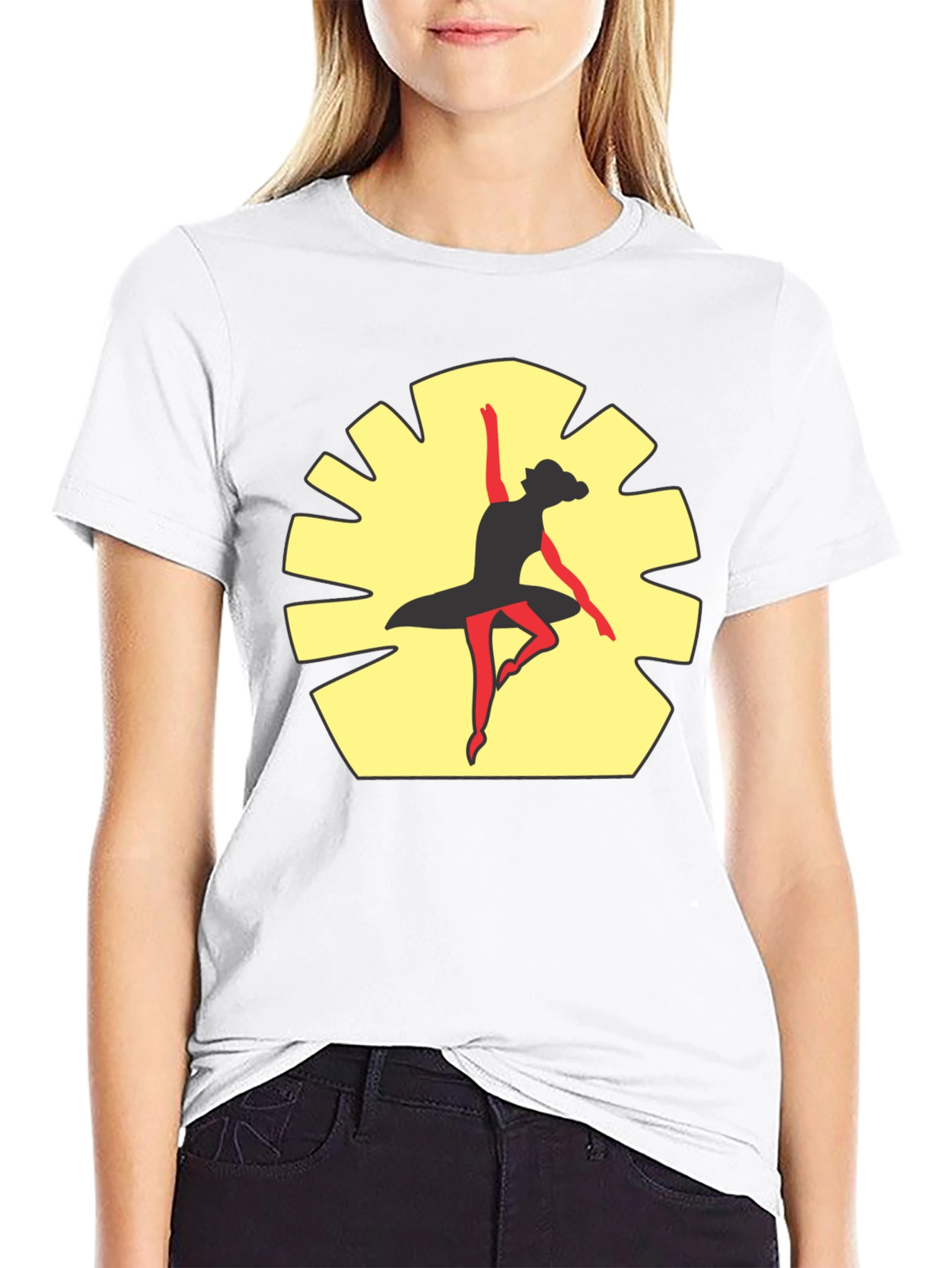 Black Ballerina Dance Graphic Tee - Stylish Comfort view 9