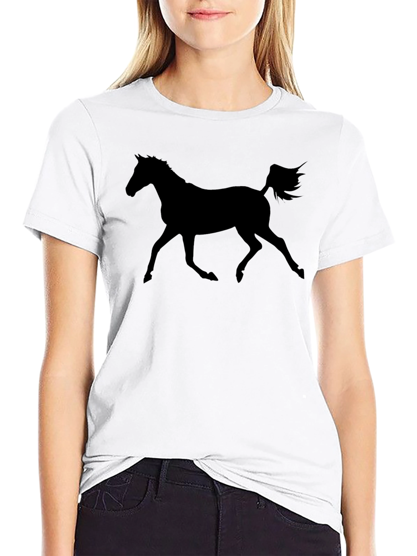 Black Black Horse Silhouette T-Shirt view 9