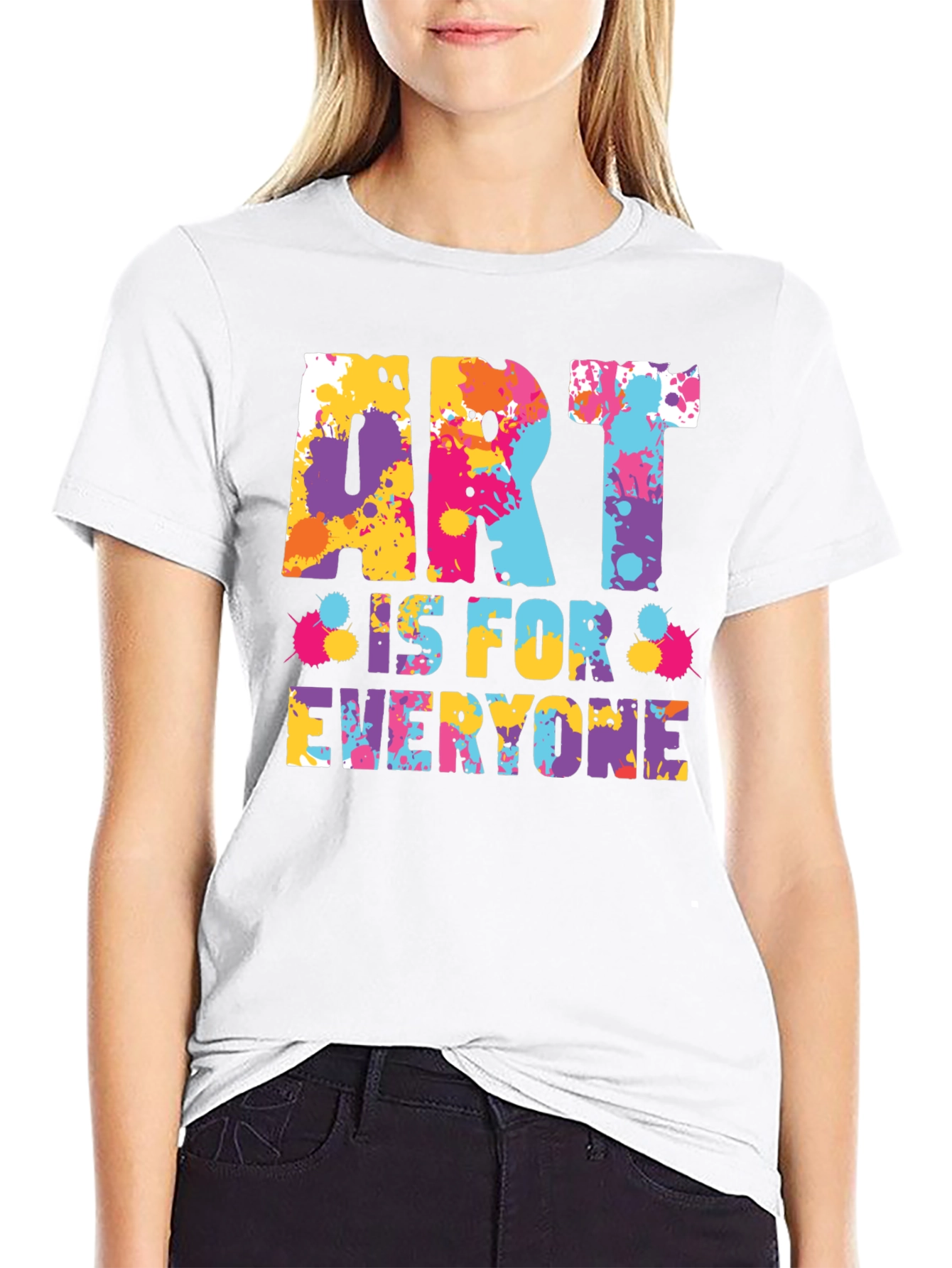 Black Art is For Everyone T-Shirt - Colorful Paint Splatter Design view 9