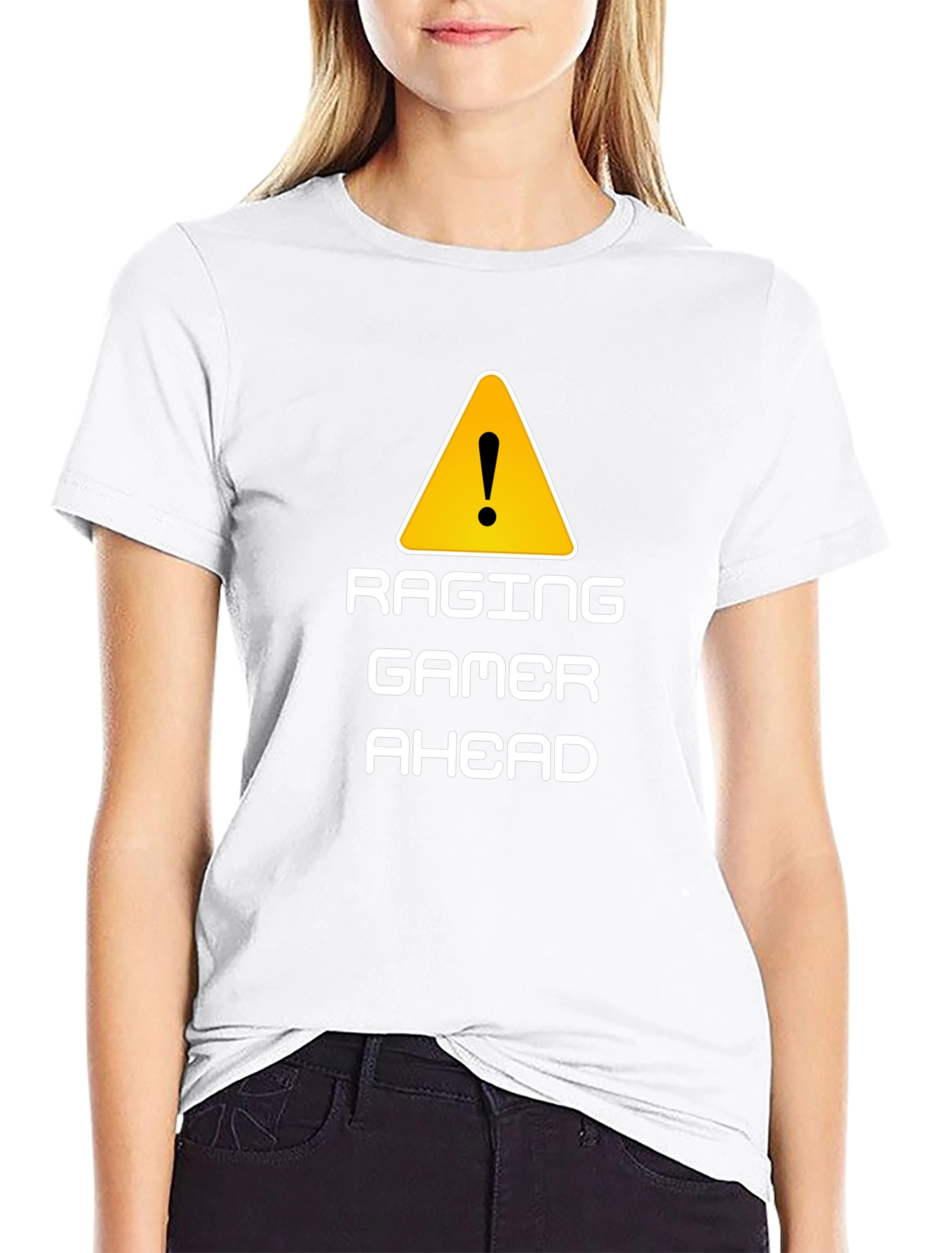 Black Raging Gamer Ahead Black Graphic Tee view 9