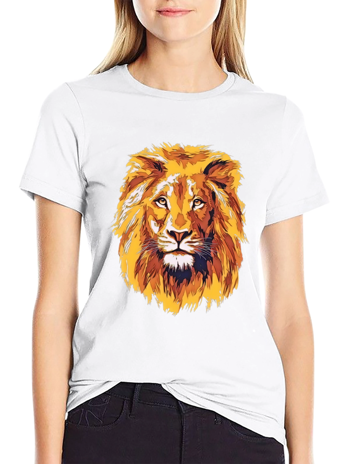 Black Lion Graphic T-Shirt - Bold Artistic Print view 9