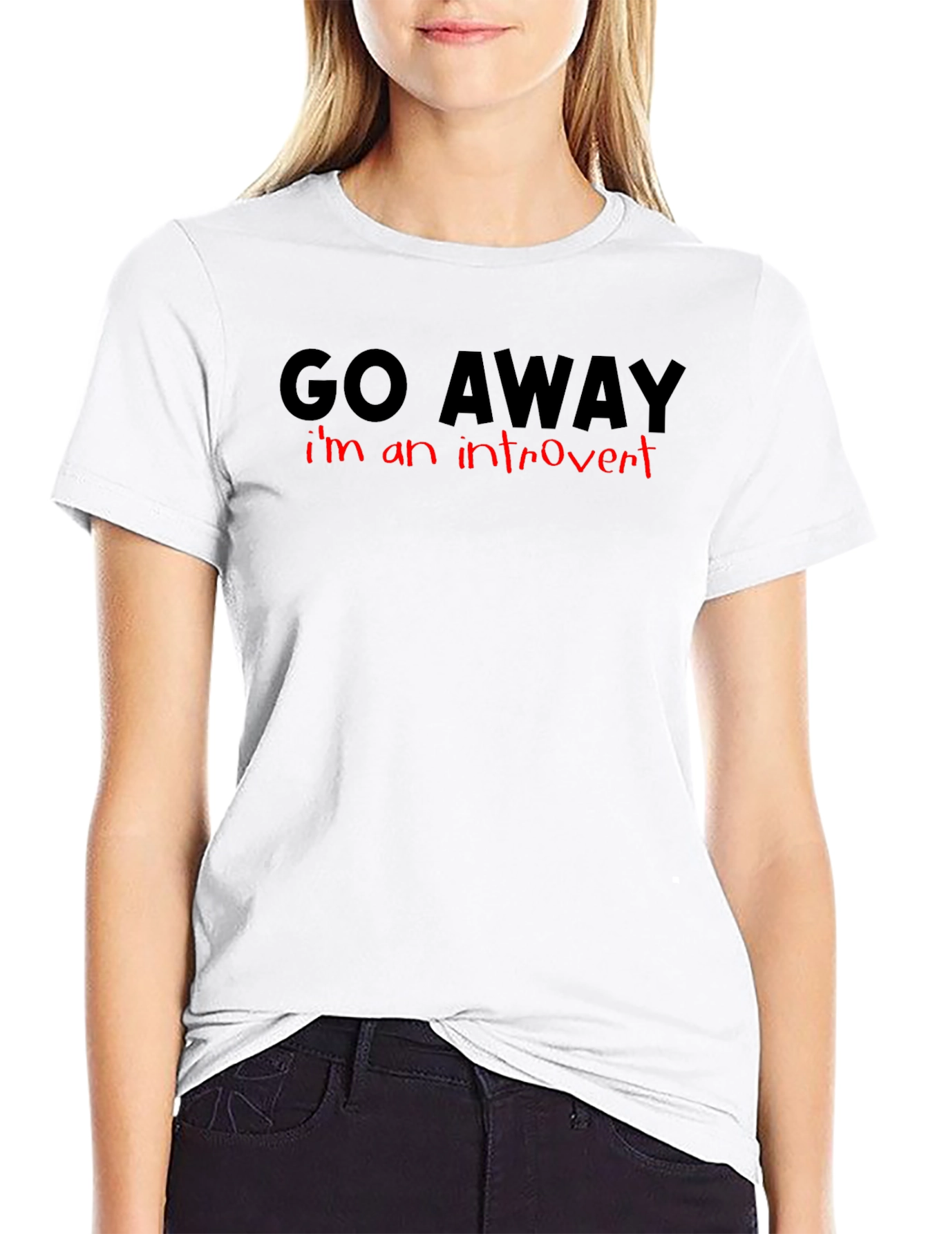 Black Introvert Humor Tee - Go Away Slogan view 9