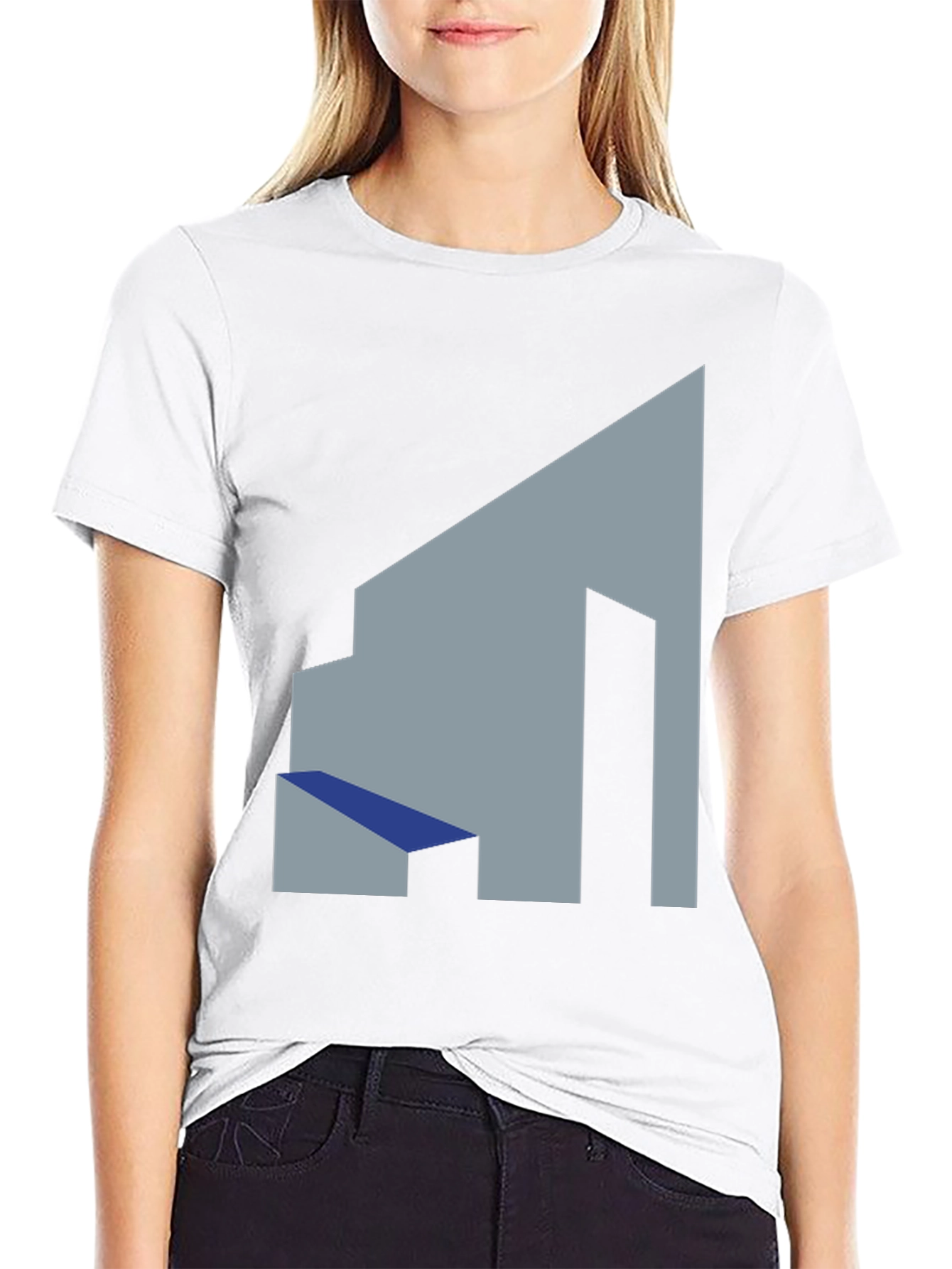 Black Abstract Building Graphic Tee - Modern Style view 9