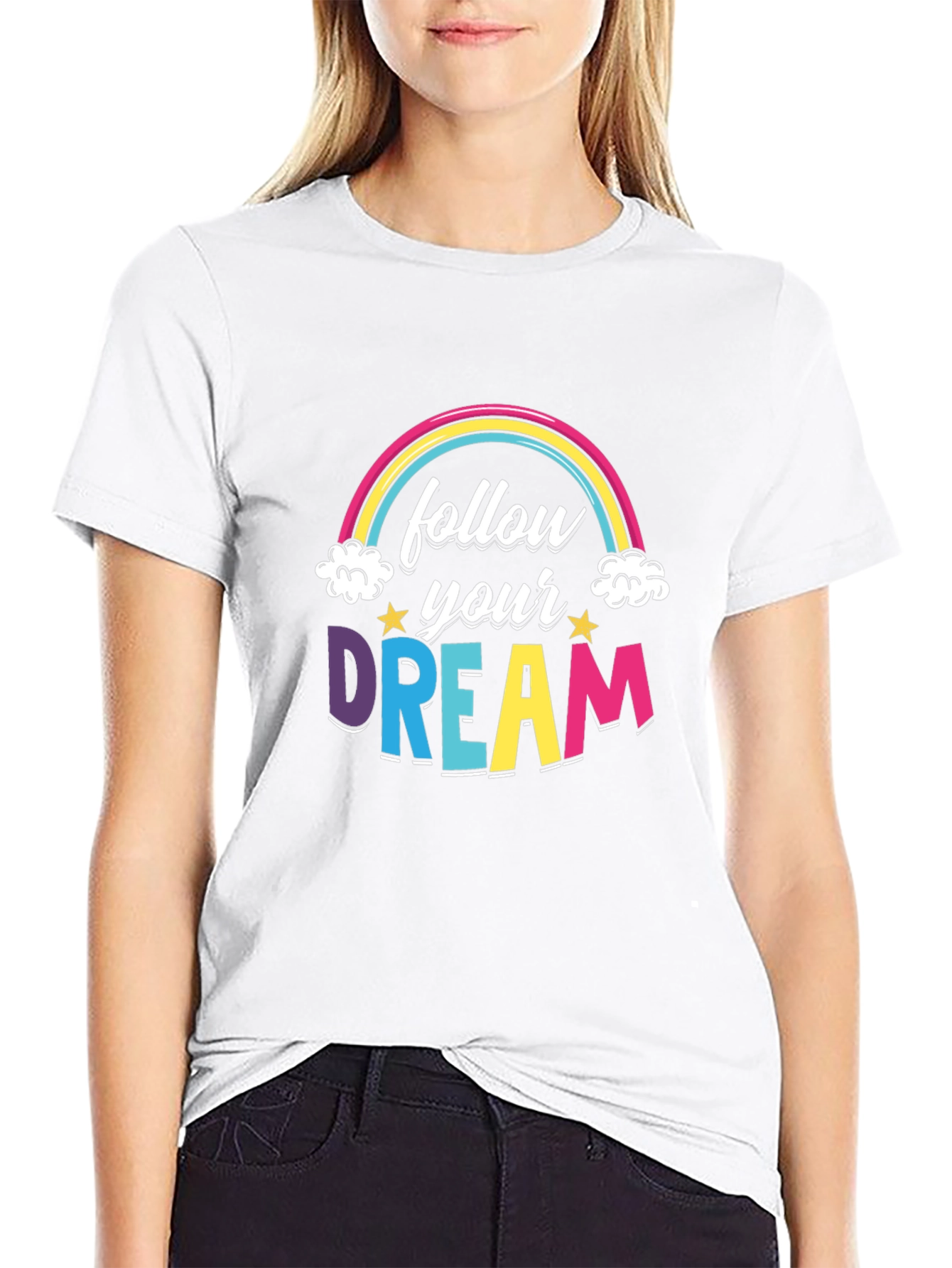 Black Follow Your Dream Graphic Tee - Unisex view 9