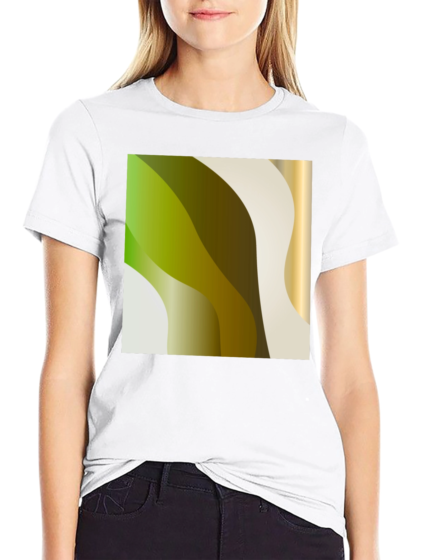 Modern Abstract Wave Graphic Tee - Black - 9